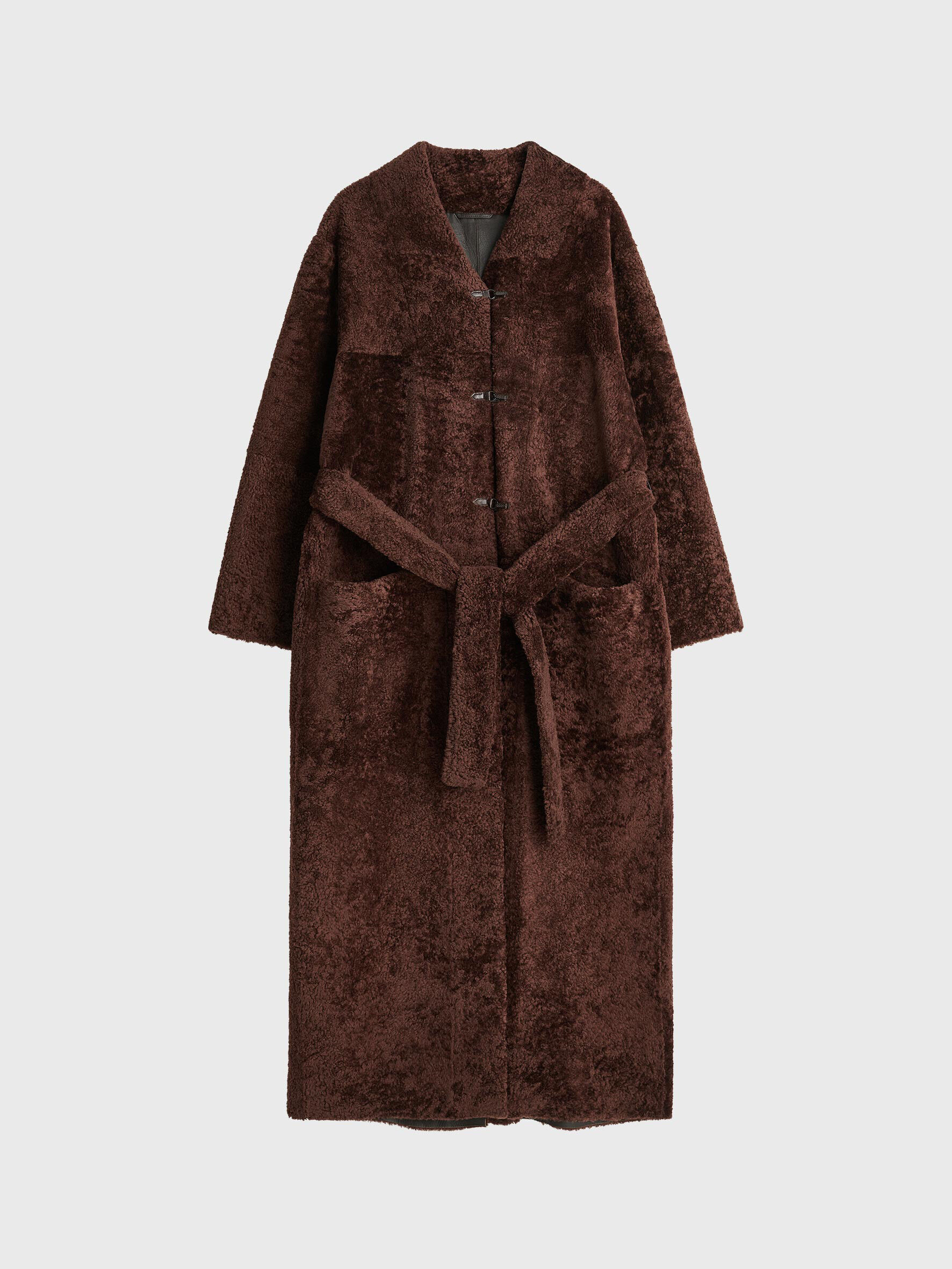 Shearling maxi coat
