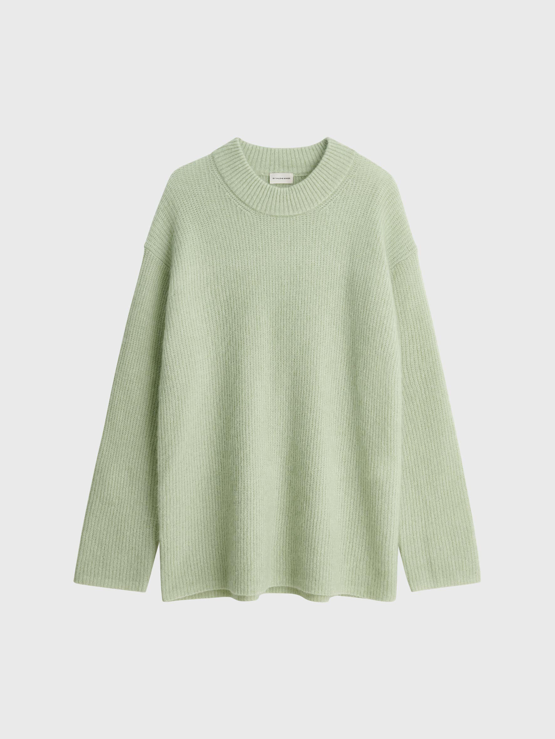 oversized green knit sweater
