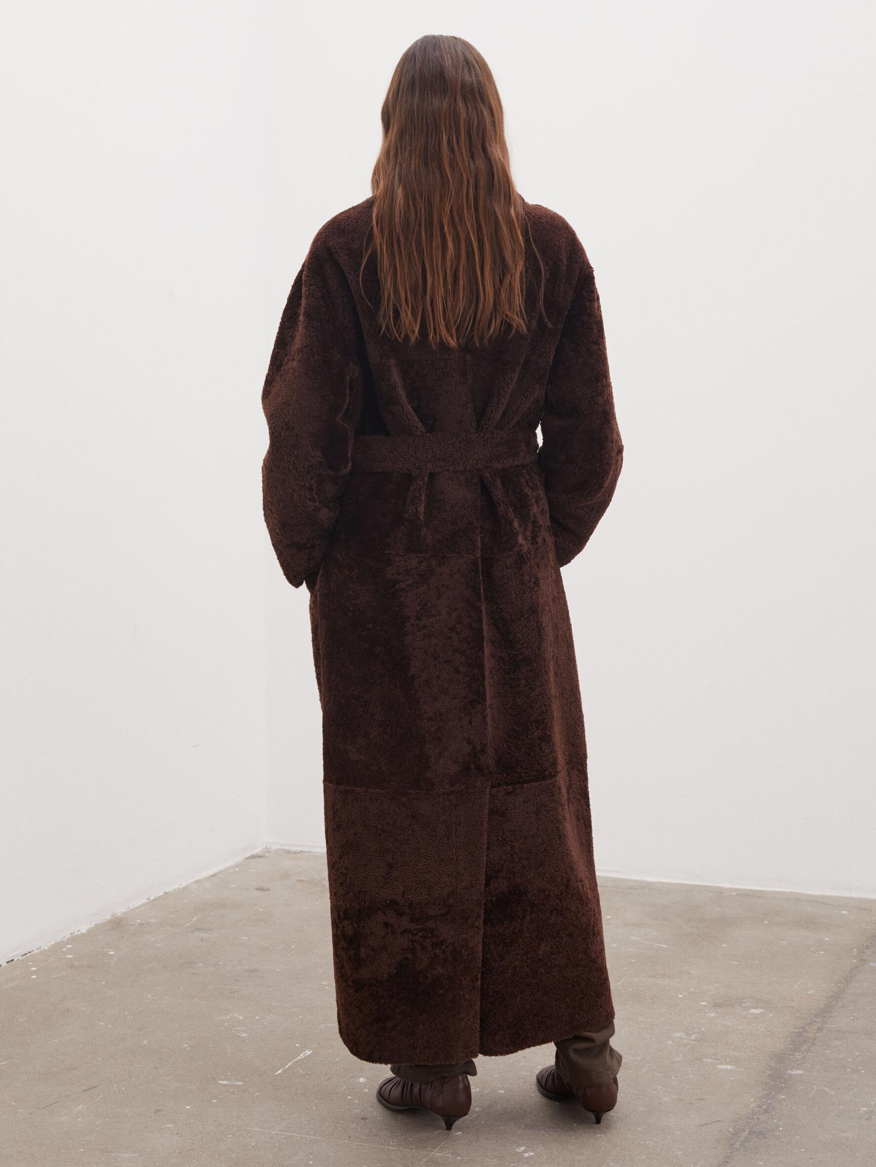 Maxi shearling coat clearance