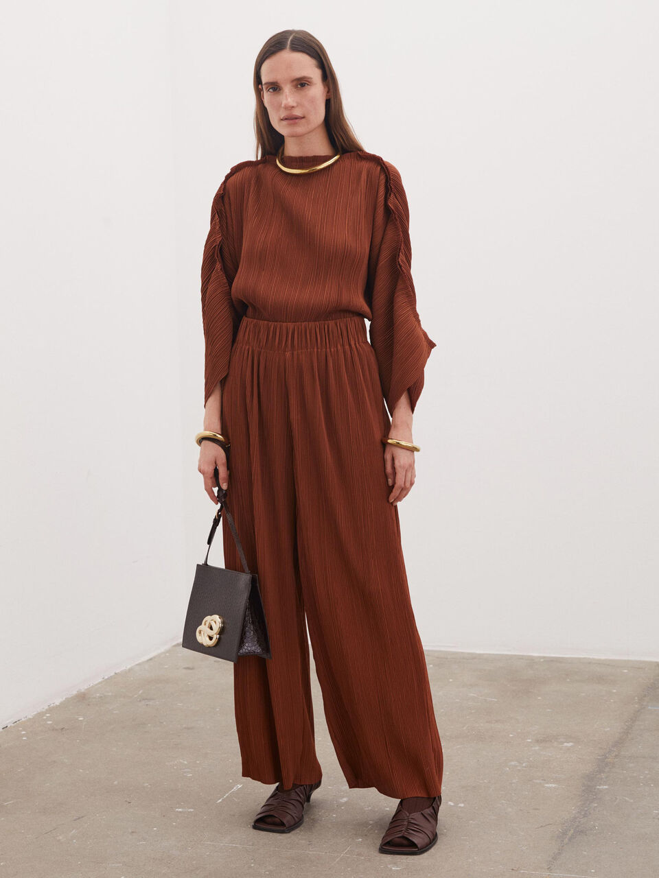 Letita recycled plissé trousers Letita recycled plissé trousers