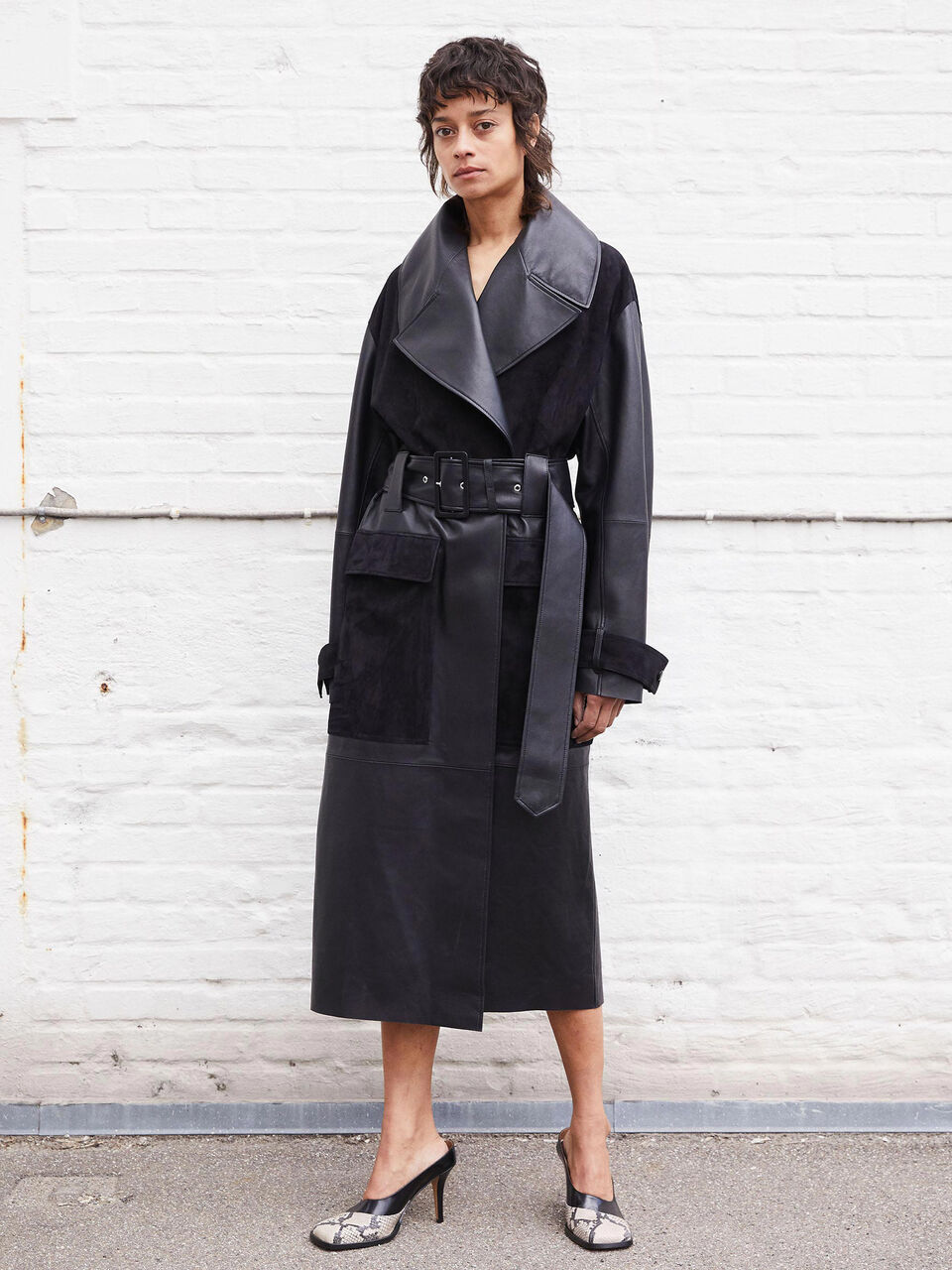 Brazoriala leather trench coat Brazoriala leather trench coat