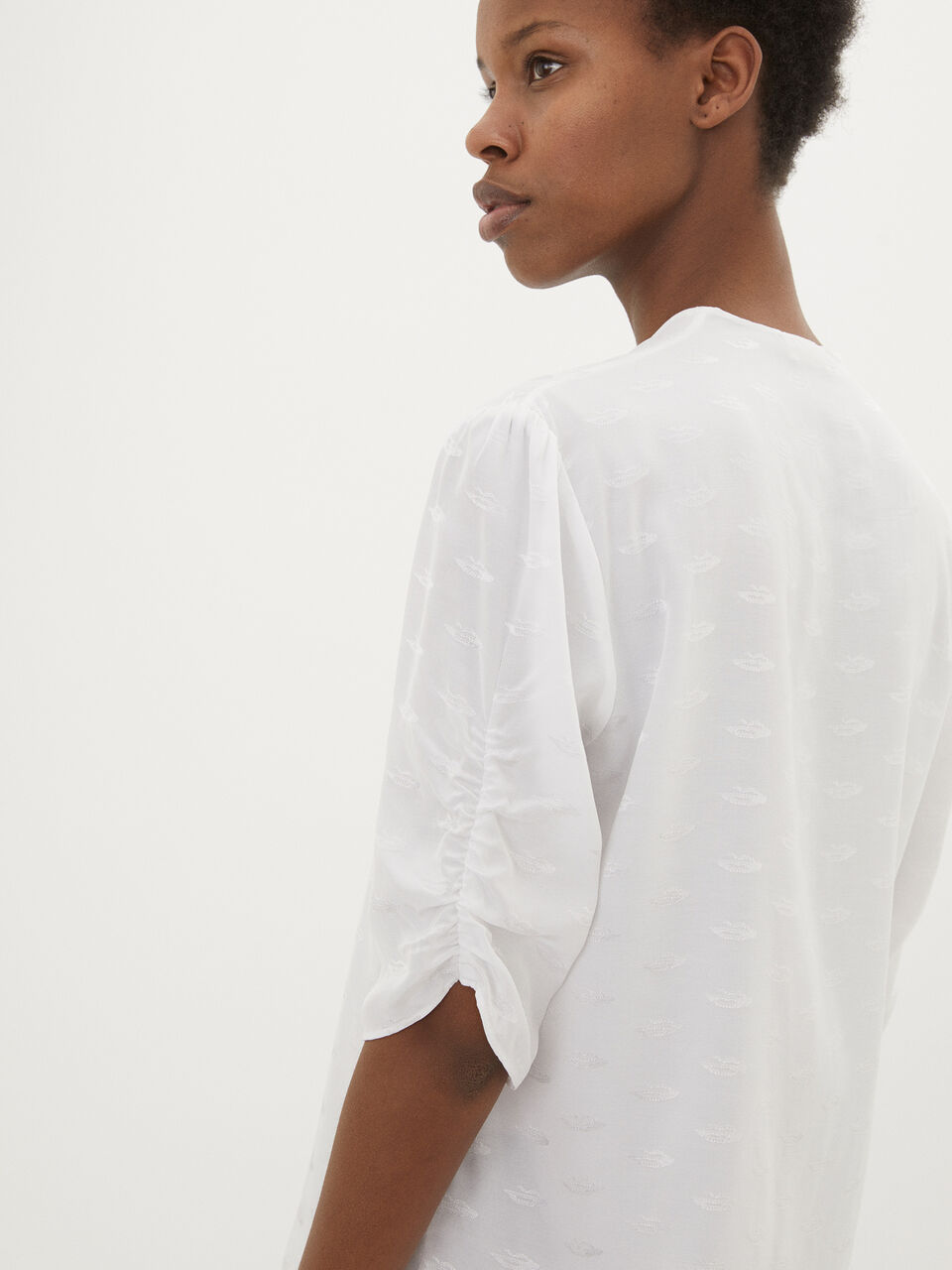 Jacquardvævet bluse Jacquardvævet bluse