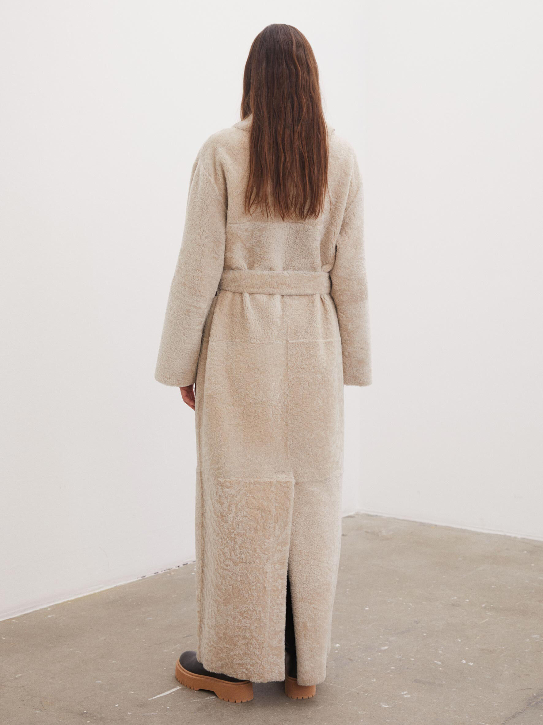 Maxi shearling coat clearance