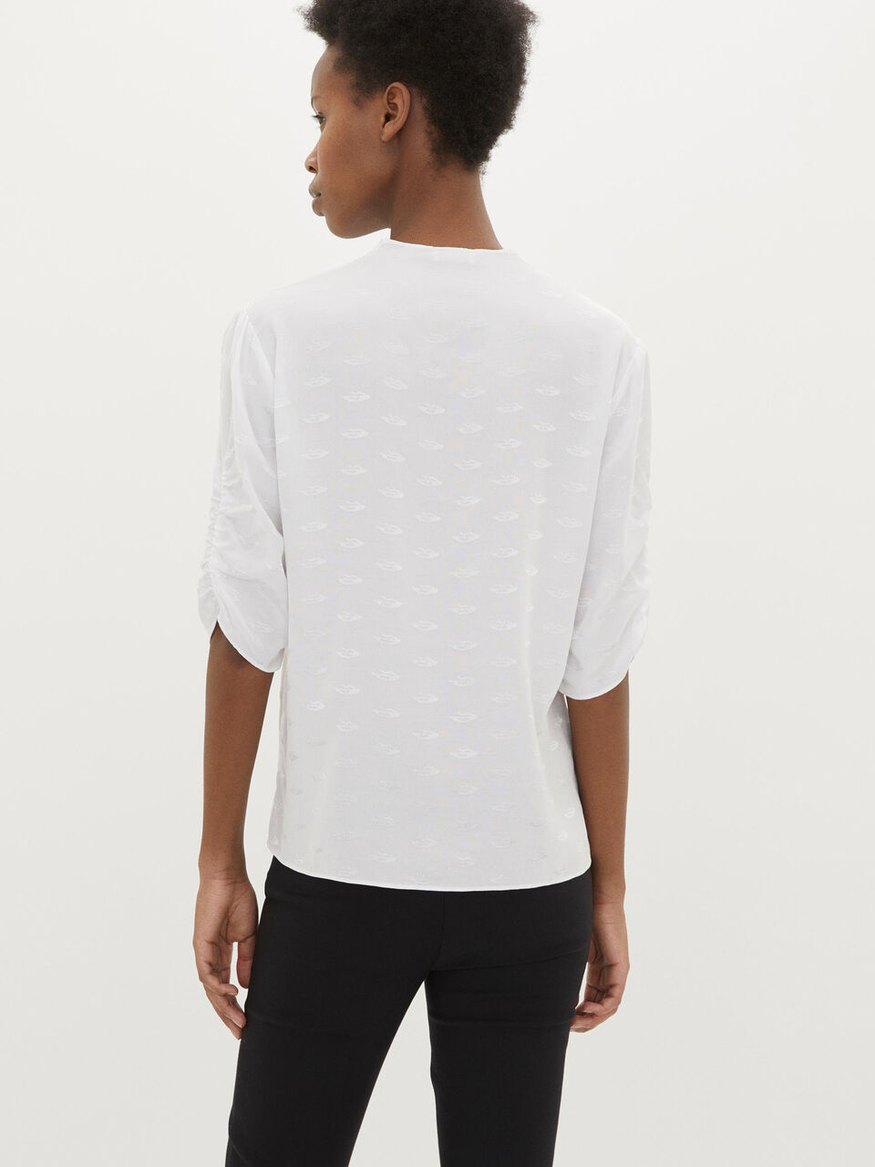 Jacquardvævet bluse Jacquardvævet bluse