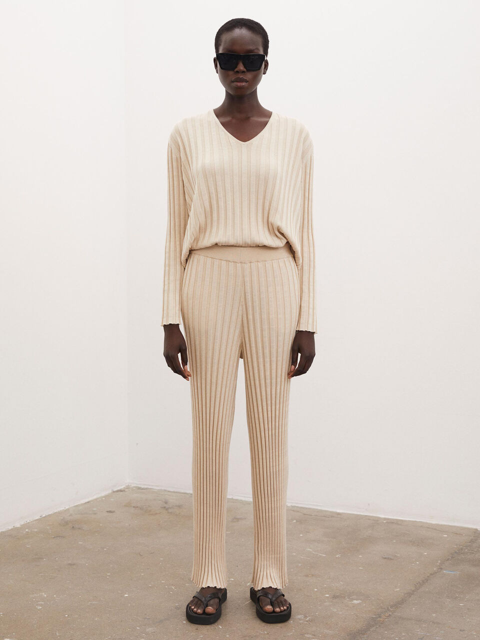 Apogon ribbed-knit culottes Apogon ribbed-knit culottes
