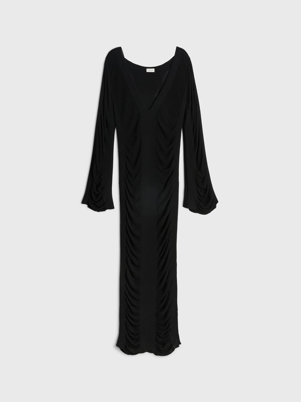 Robe en maille froncée à col en V Delisa Robe en maille froncée à col en V Delisa