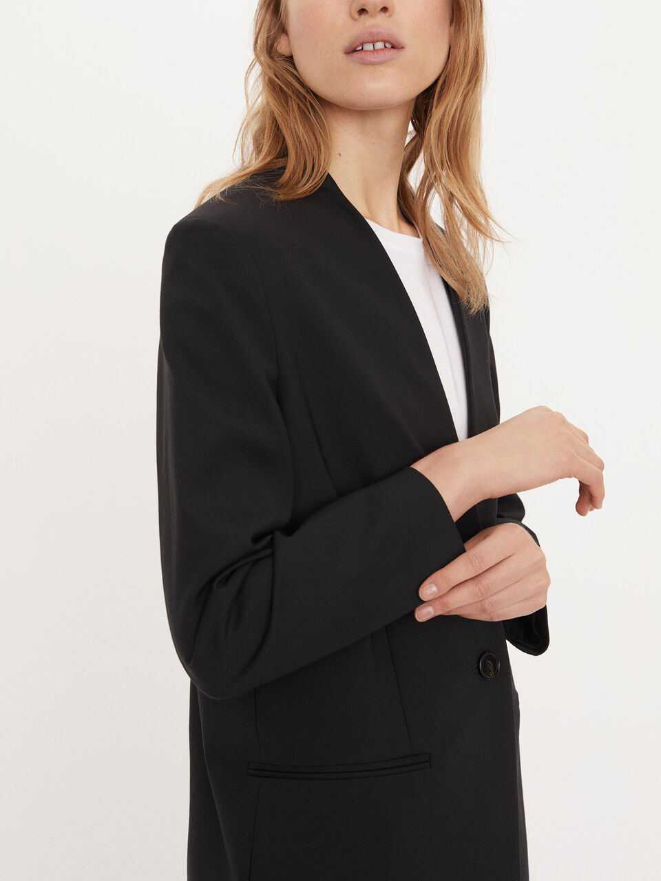 Collarless coat Collarless coat