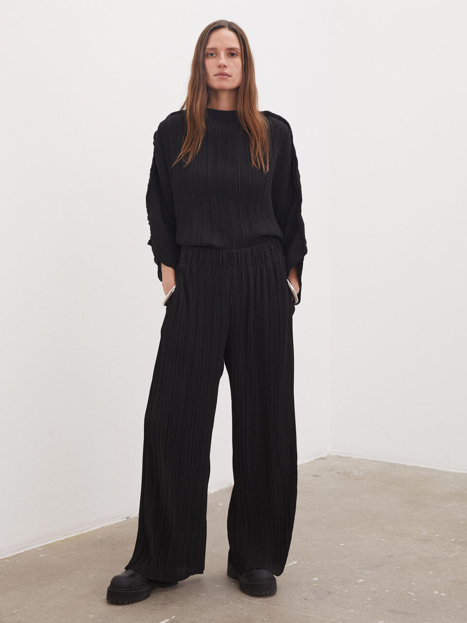 Letita recycled plissé trousers Letita recycled plissé trousers