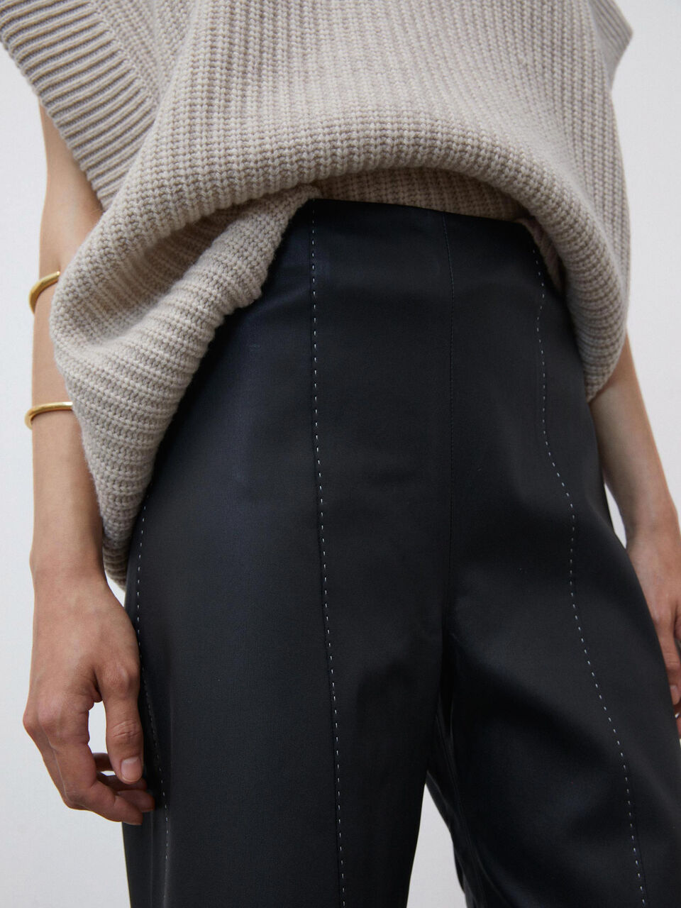 Milora mid-waist leather trousers Milora mid-waist leather trousers