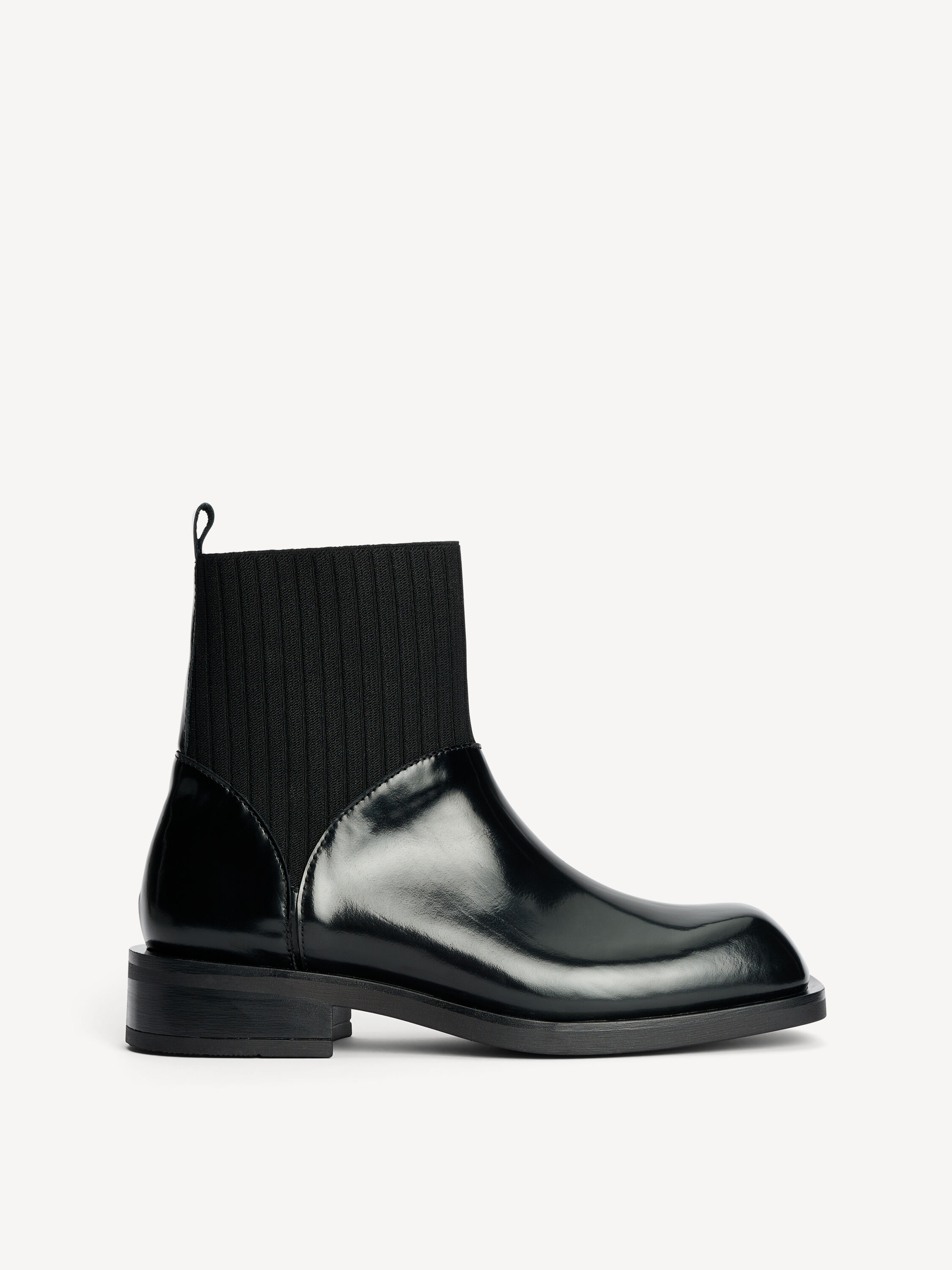 Shiny leather boots on sale