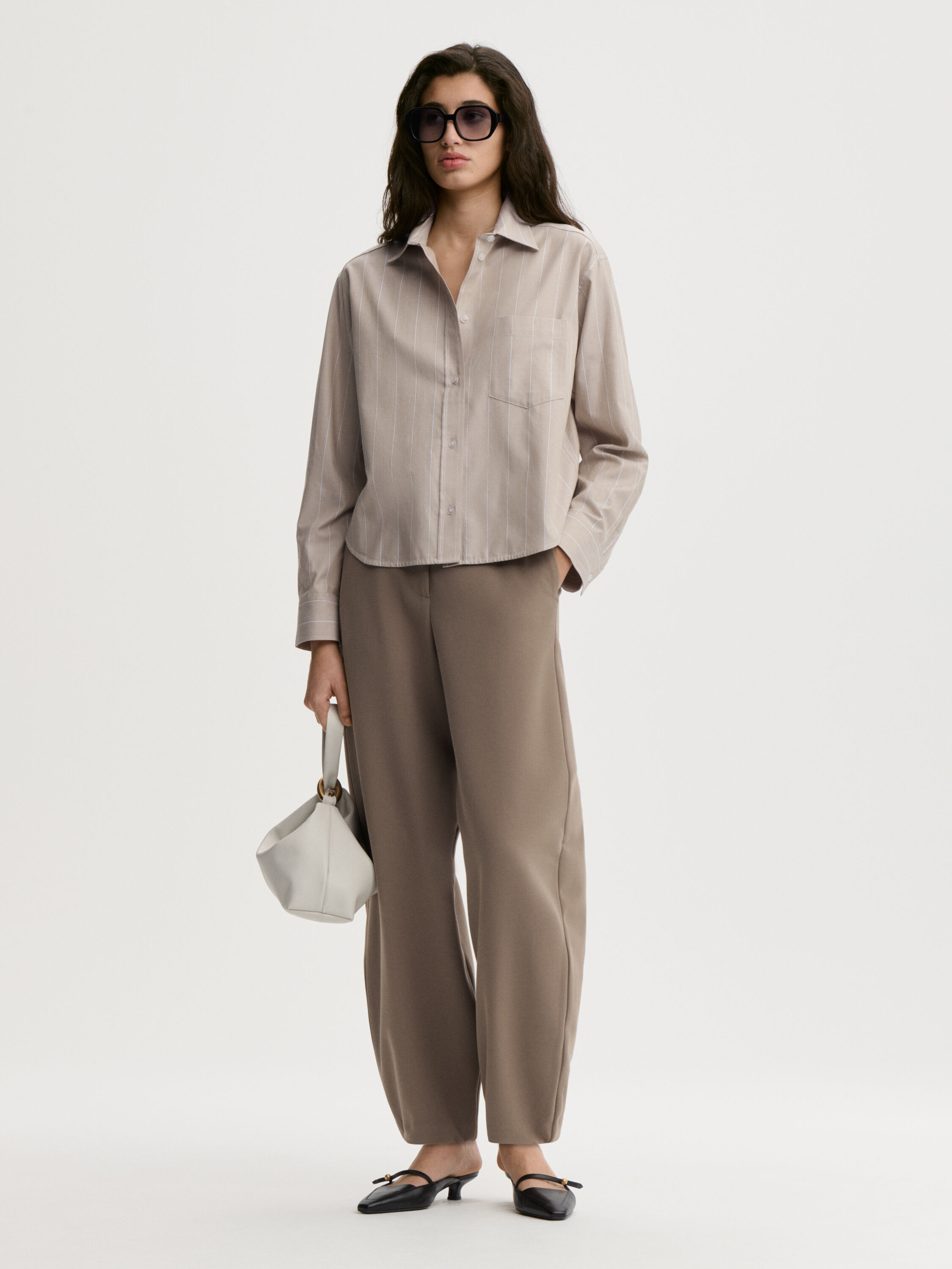 Audrey Cropped organic cotton shirt