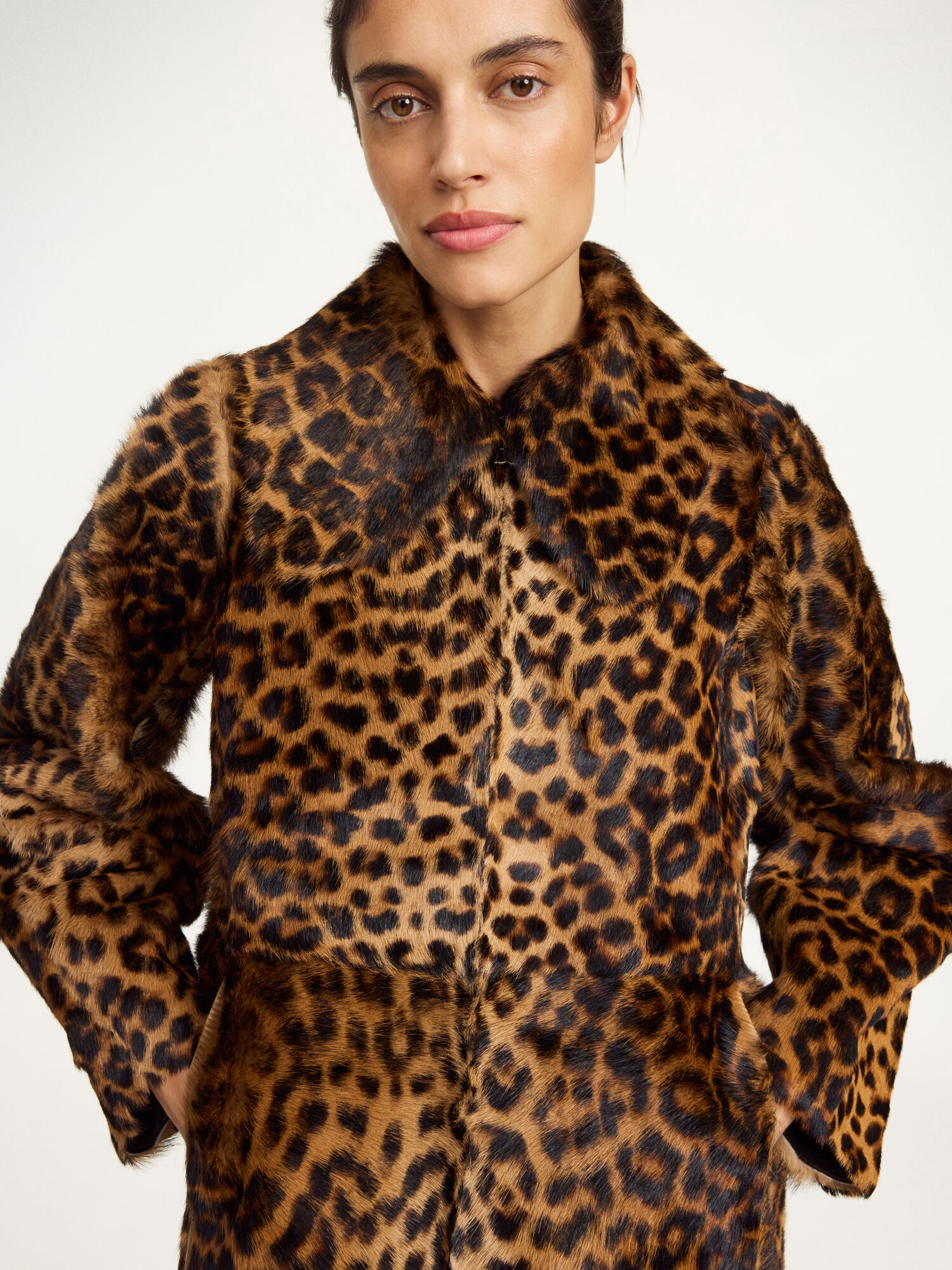 By Malene Birger Rafaia leopard shearling calf coat
