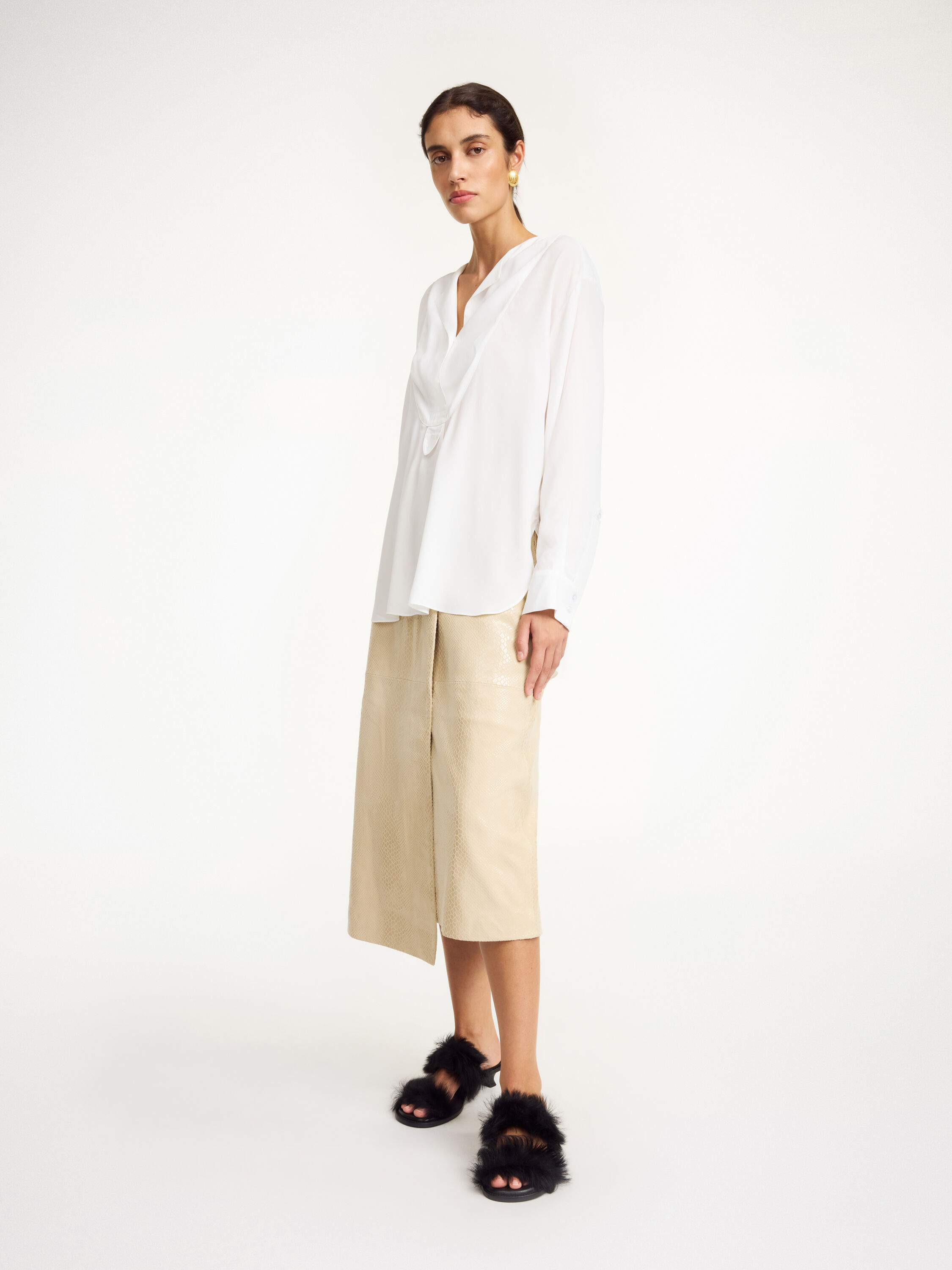 上質で快適 Fayette silk-blend shirt - Buy sfra-bmb-storefront-catalog トップス