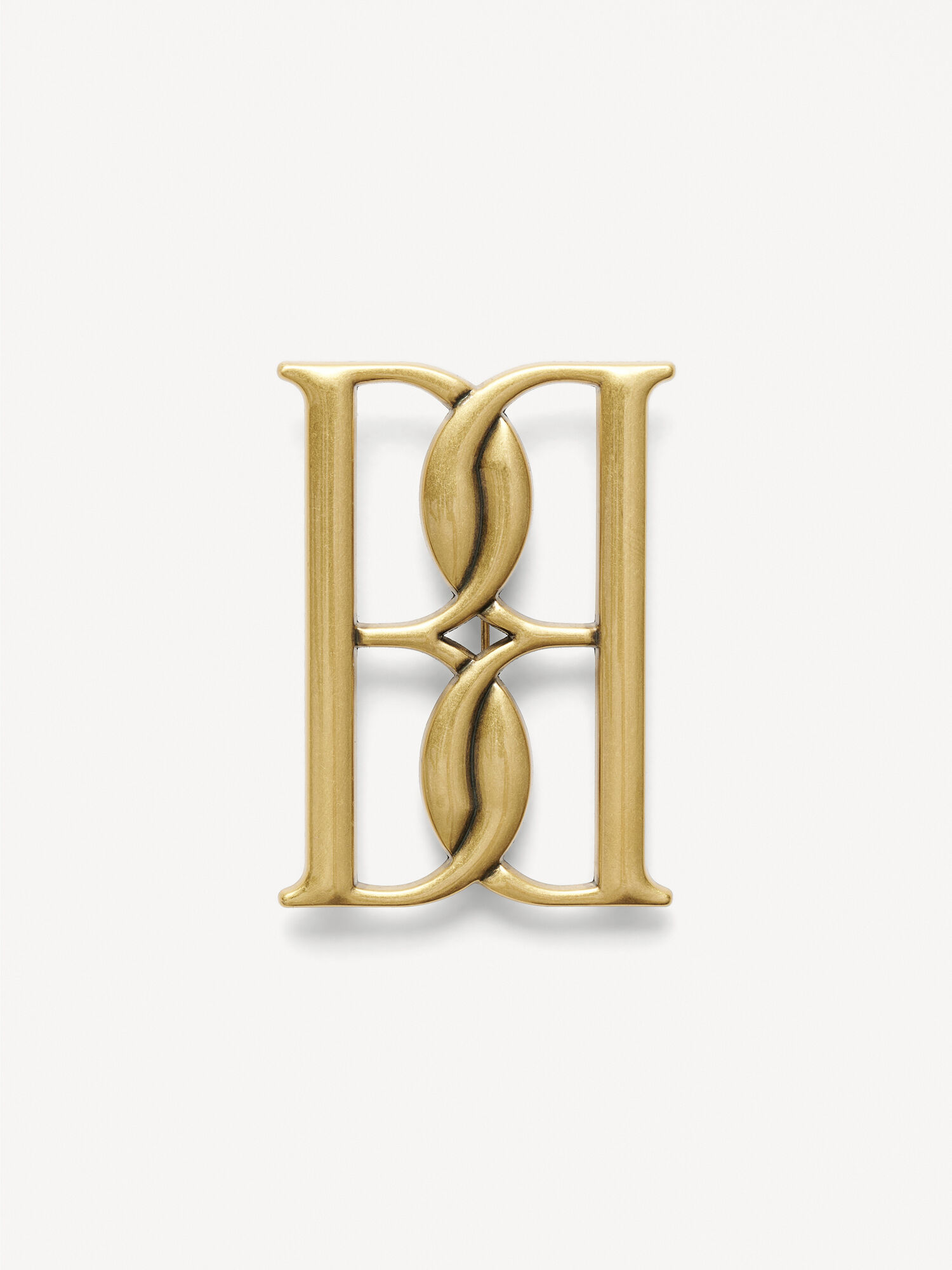 Mono large gold-tone brooch