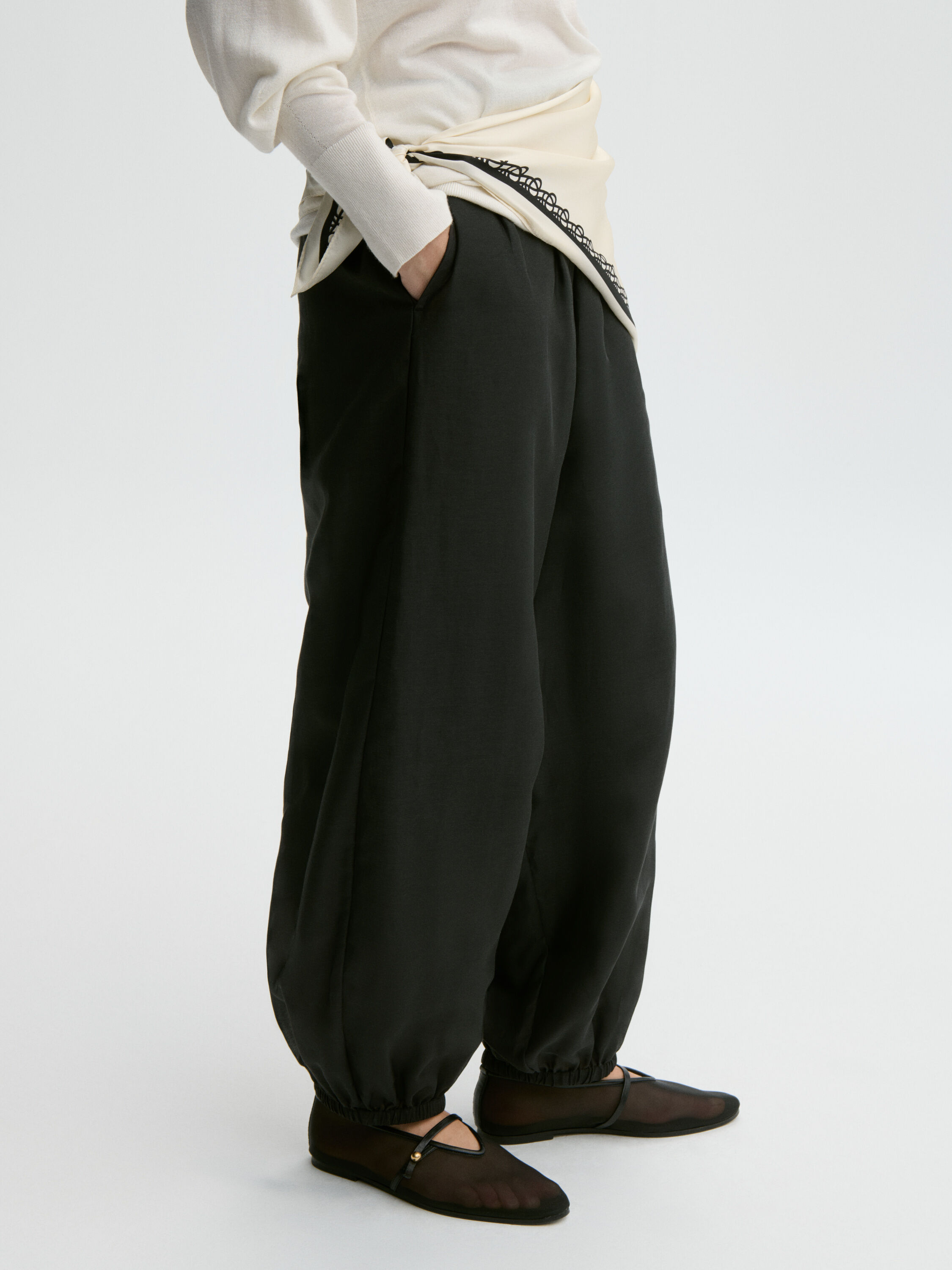 Pantalon en organza de soie Lumas