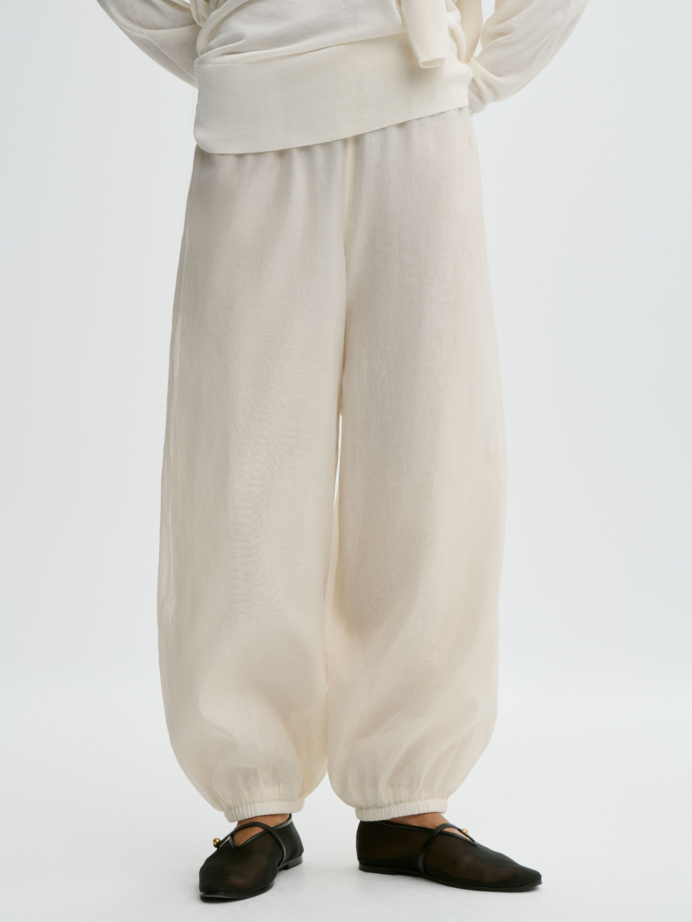 Pantalon en organza de soie Lumas