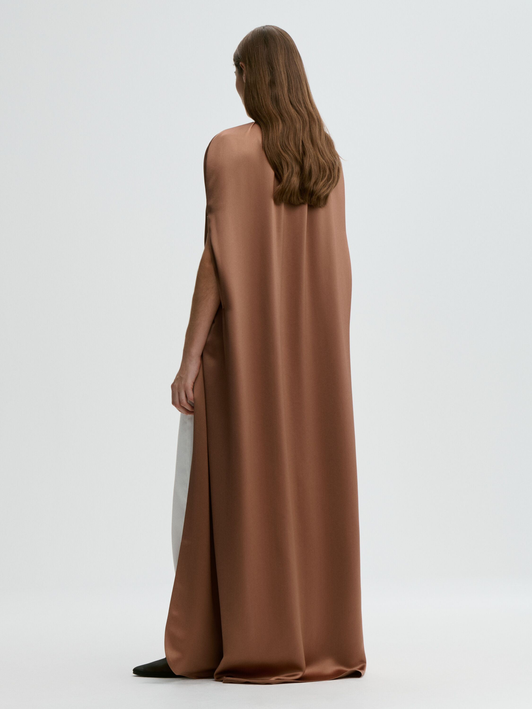 Dallie satin maxi cape