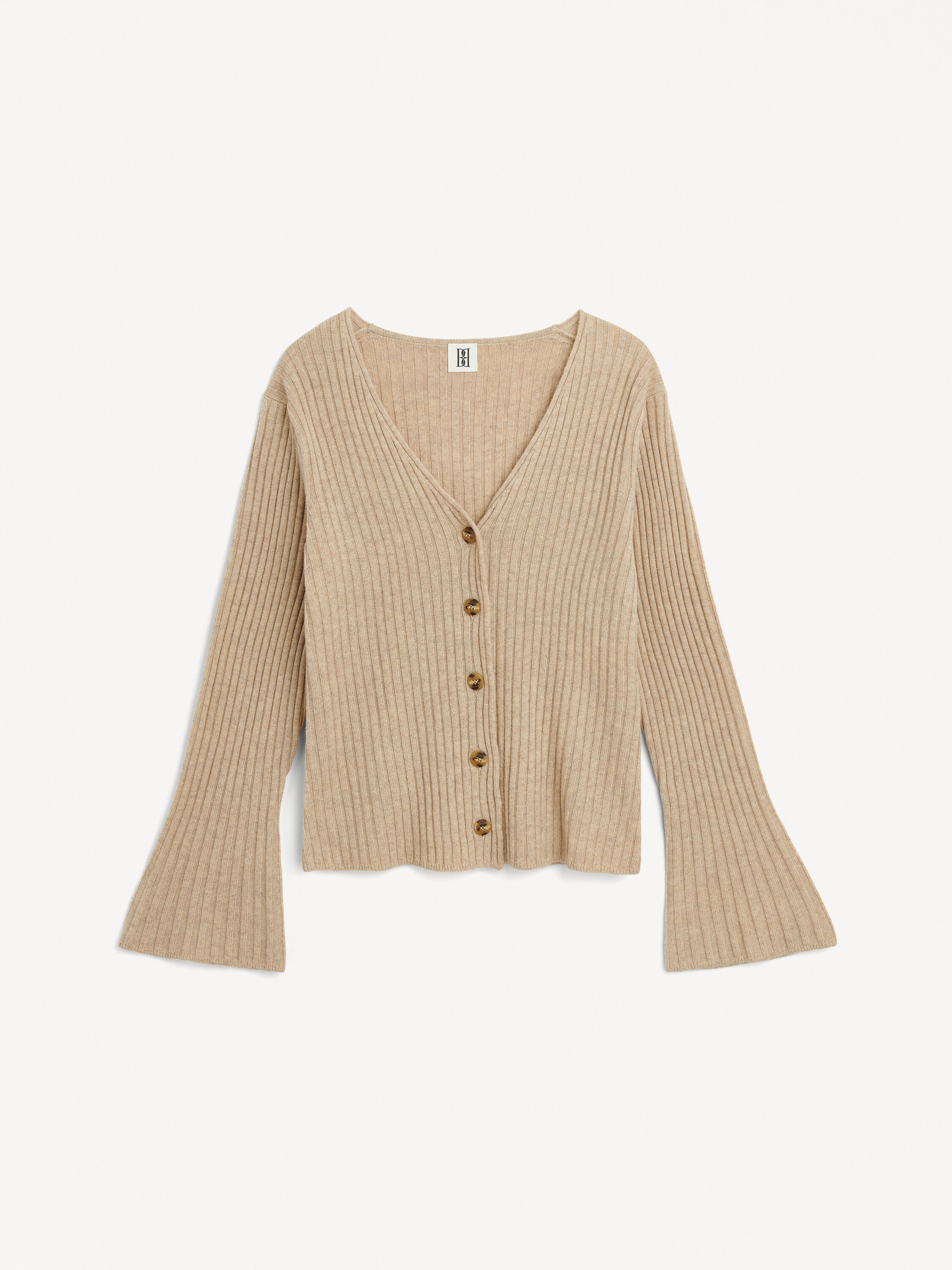 Beige ribbed cardigan clearance