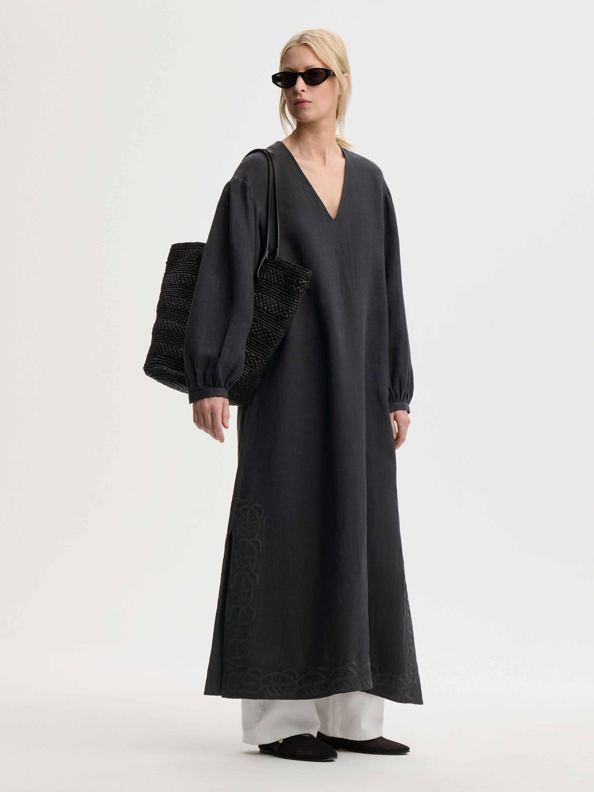 Louise linen maxi dress