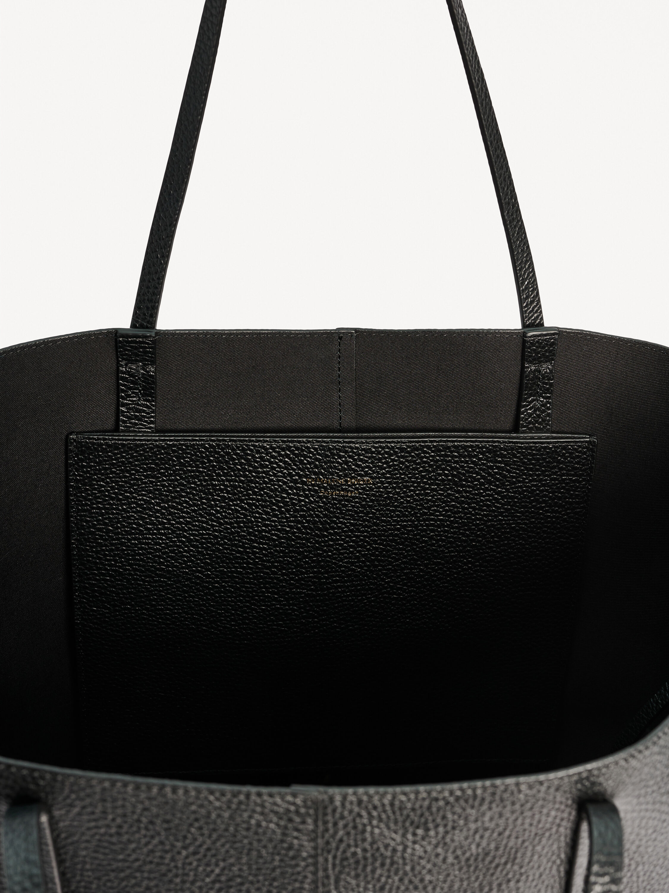 Leather hot sale black tote