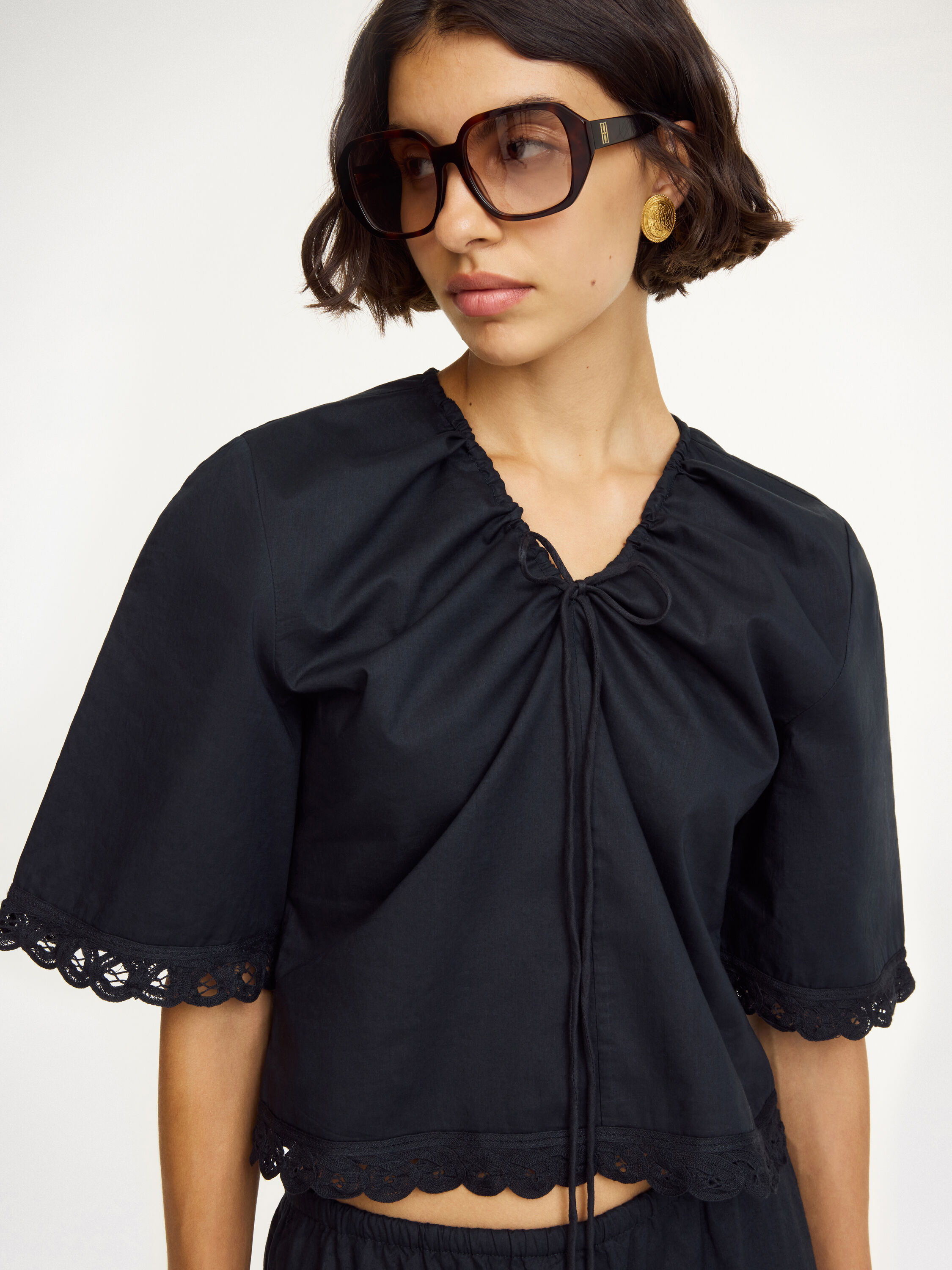 売れ筋商品|||バイマレンバーガー シャツ レディース トップス ULRIKKE - Blouse - black By Malene Birger Ulrikke Top | Black | FARFETCH