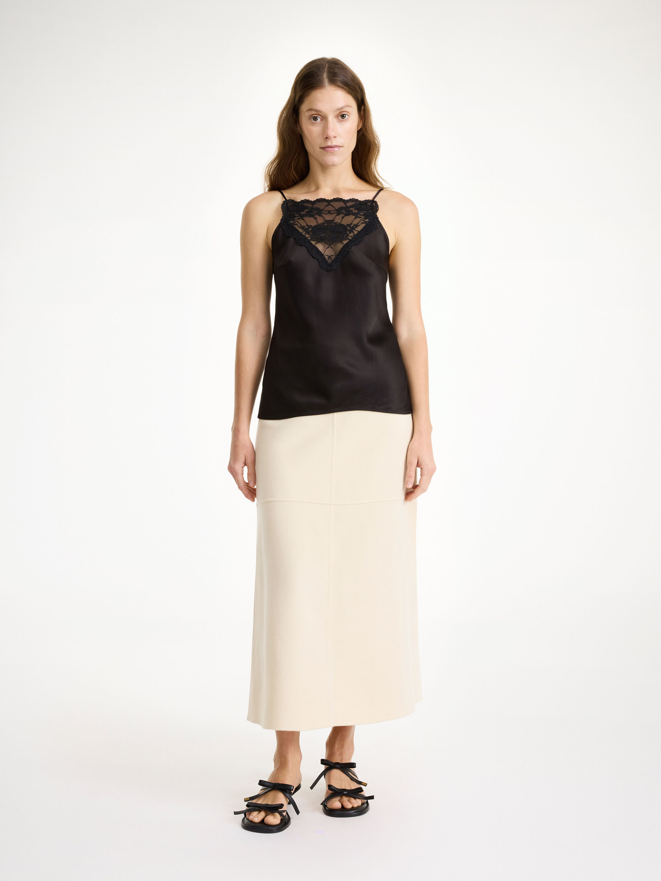 Angello wool midi skirt