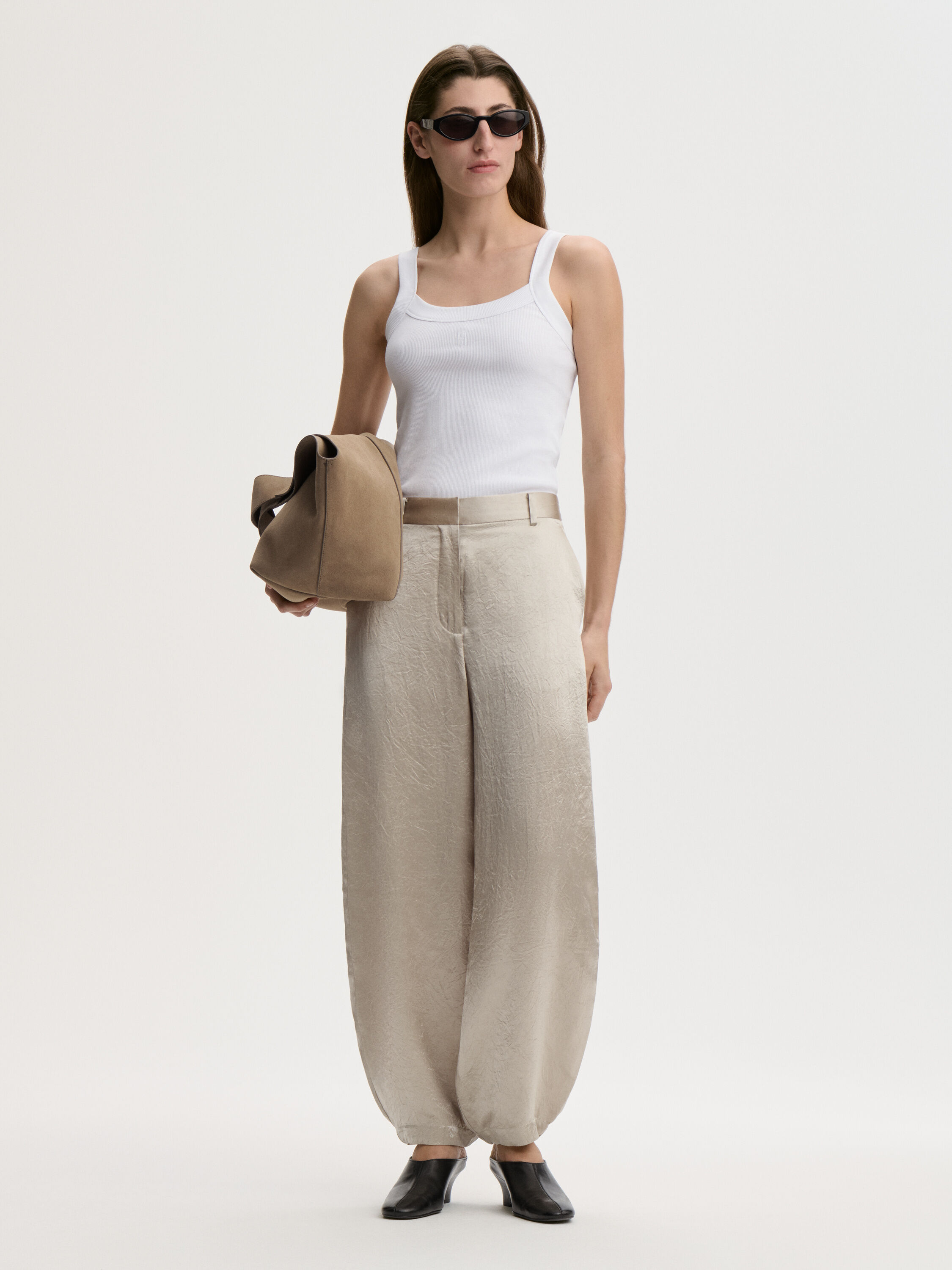Cassie barrel-leg trousers