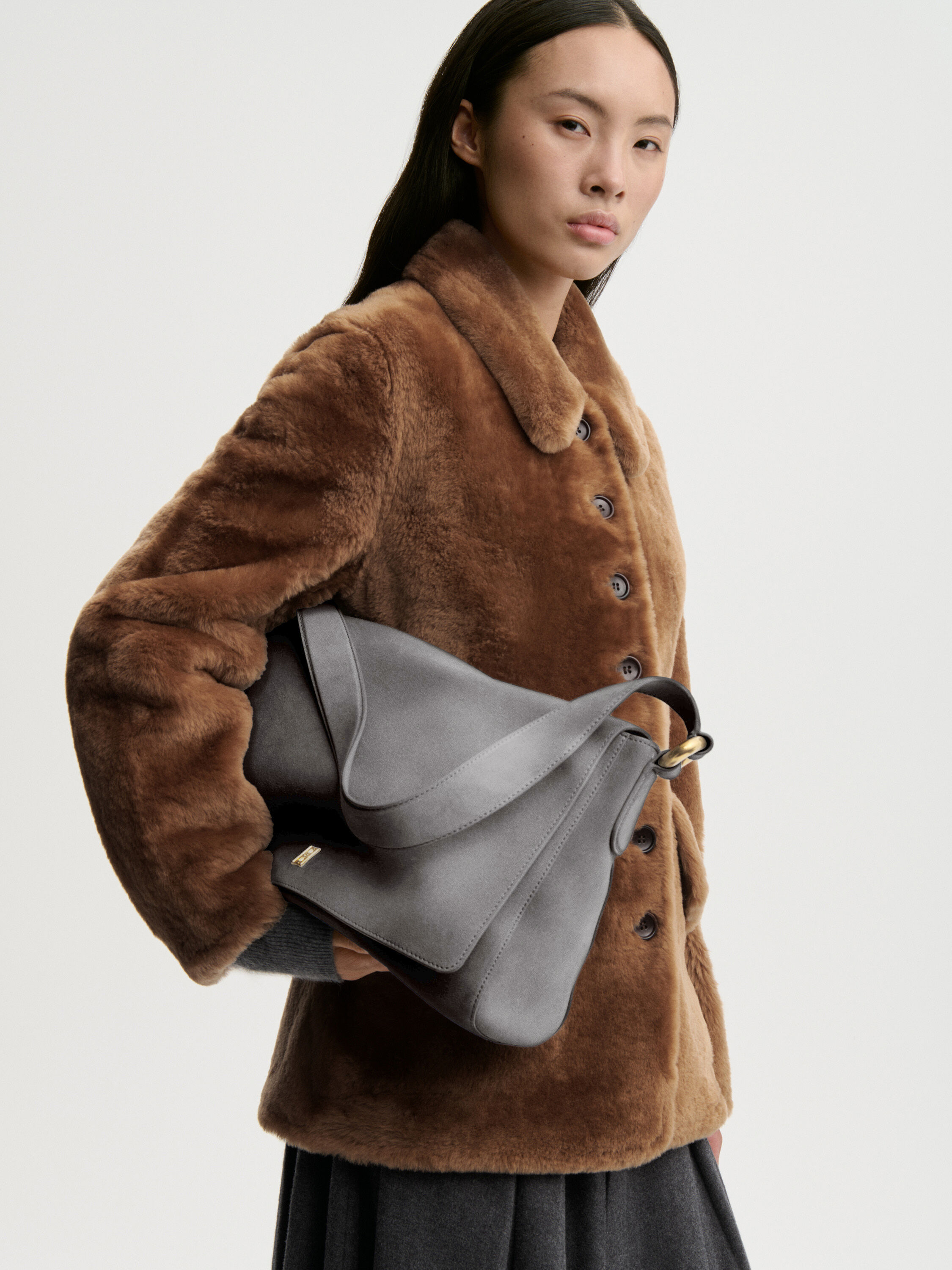 Lelou suede shoulder bag