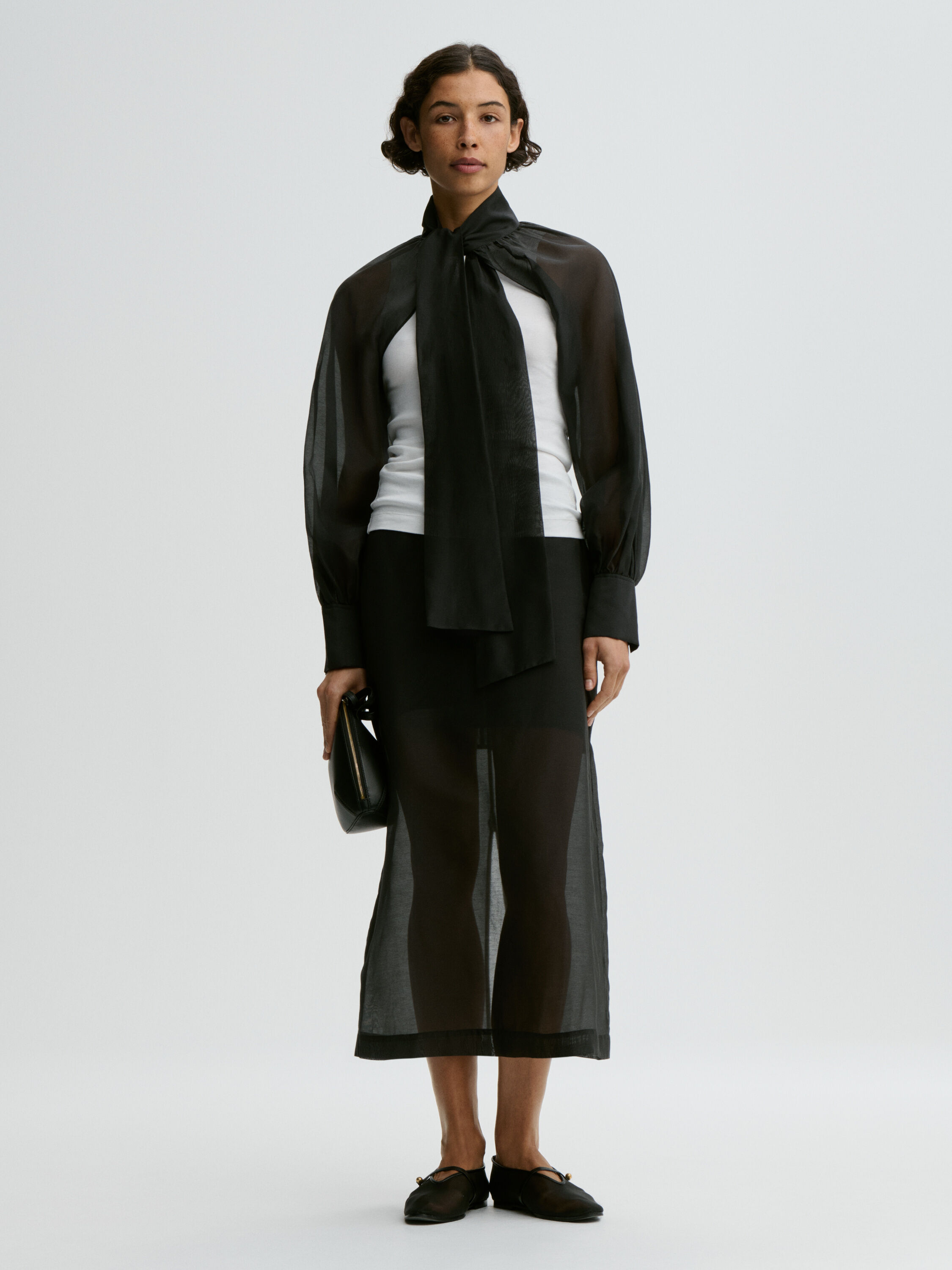 Canny silk organza bolero top