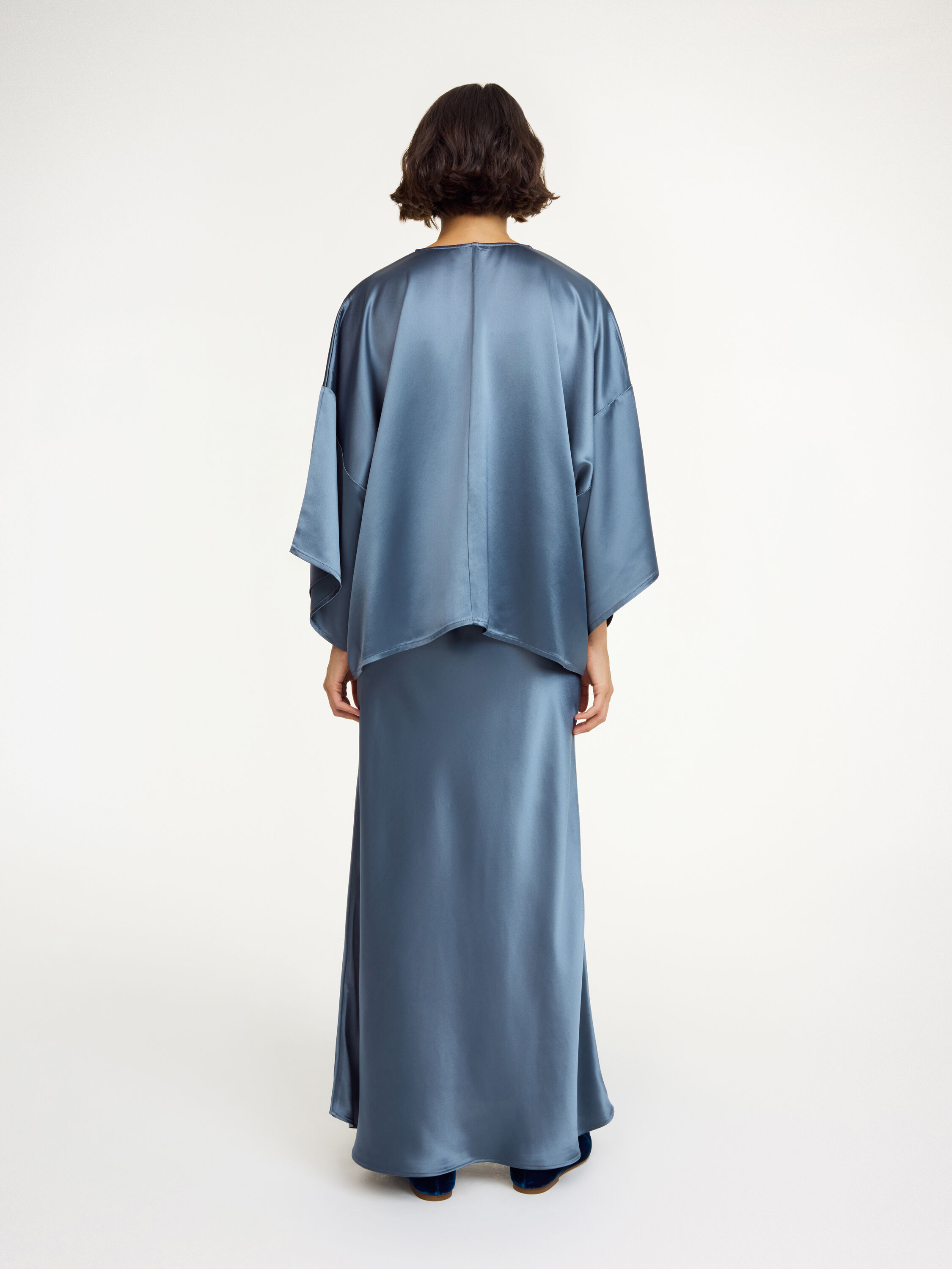 売れ筋商品|||バイマレンバーガー シャツ レディース トップス CICIE - Blouse - grisaille By Malene Birger Cicie Kimono-Sleeve Satin Blouse | Neiman
