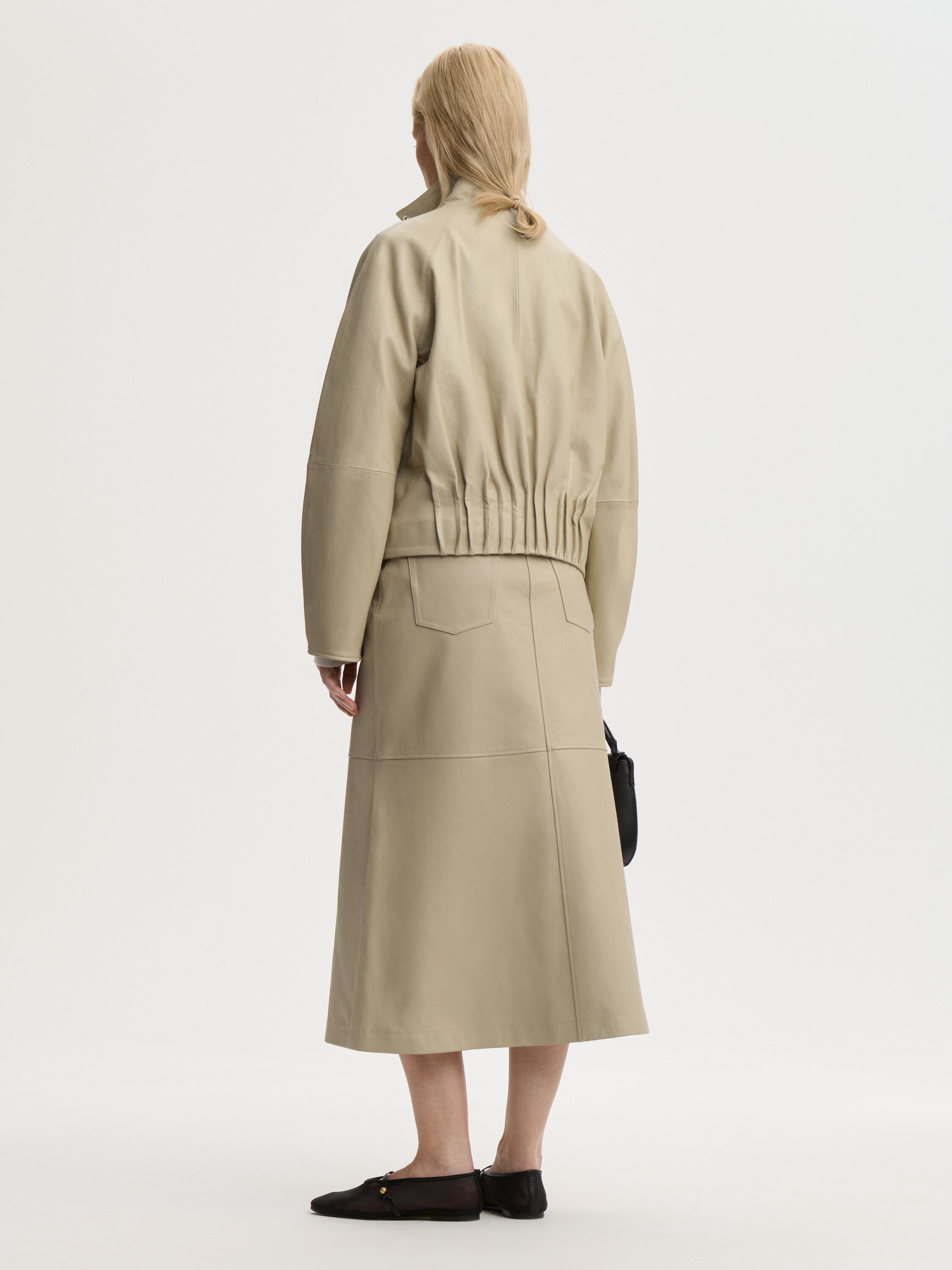 Solene leather skirt