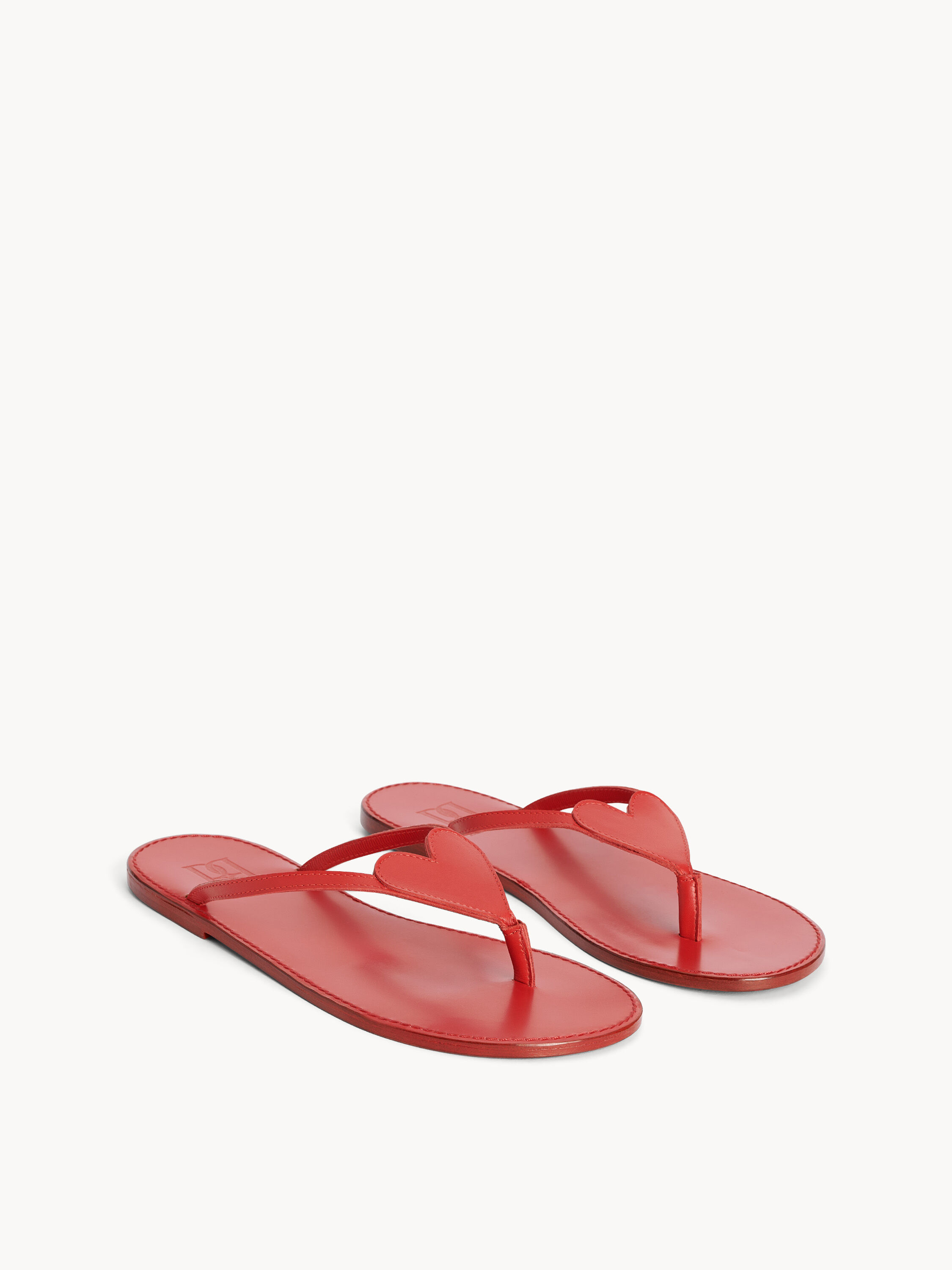 Red leather flip flops hotsell