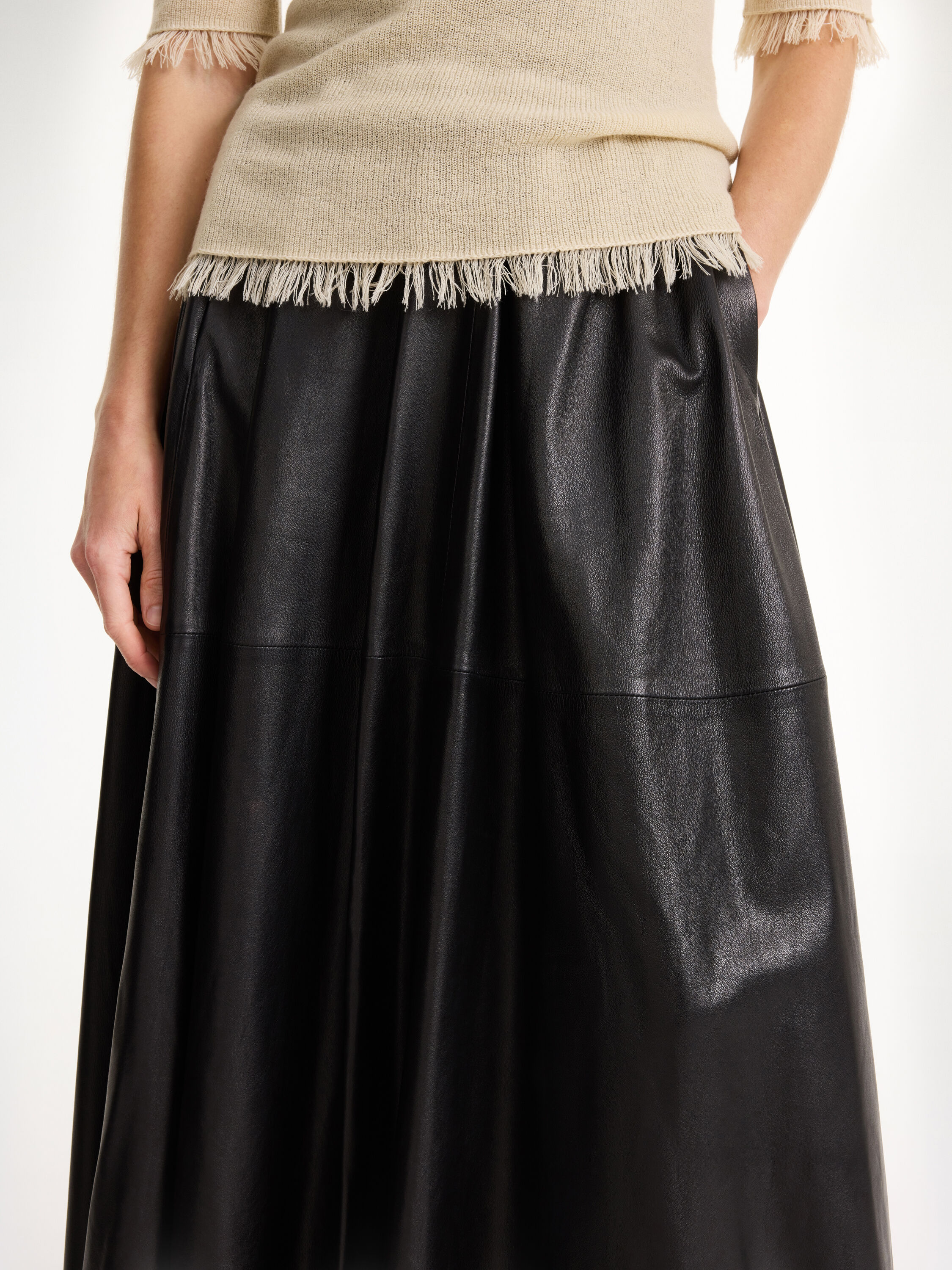 Jupe midi cuir online
