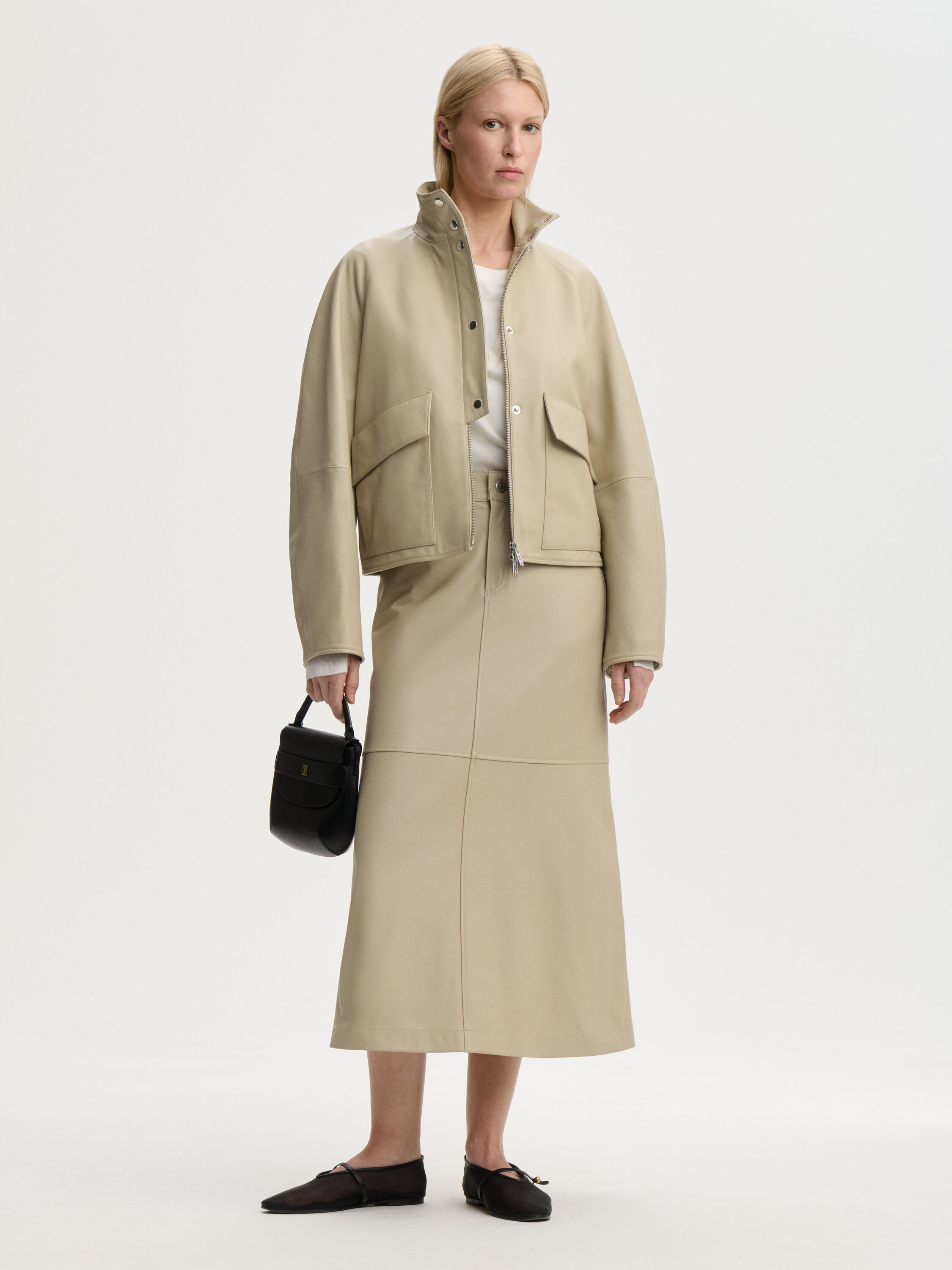 Solene leather skirt