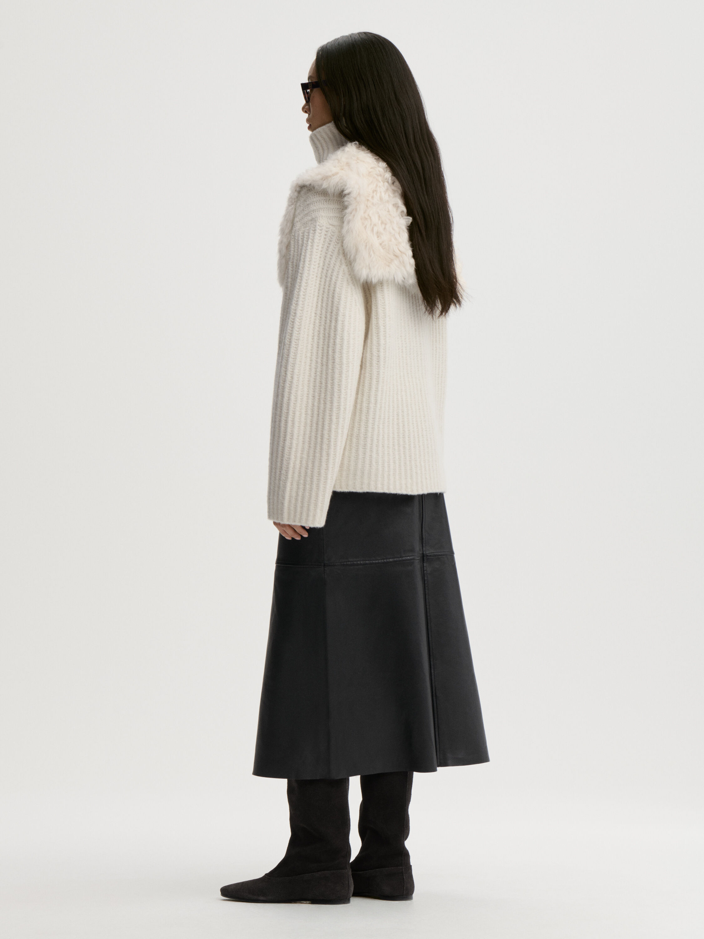 Solene leather skirt