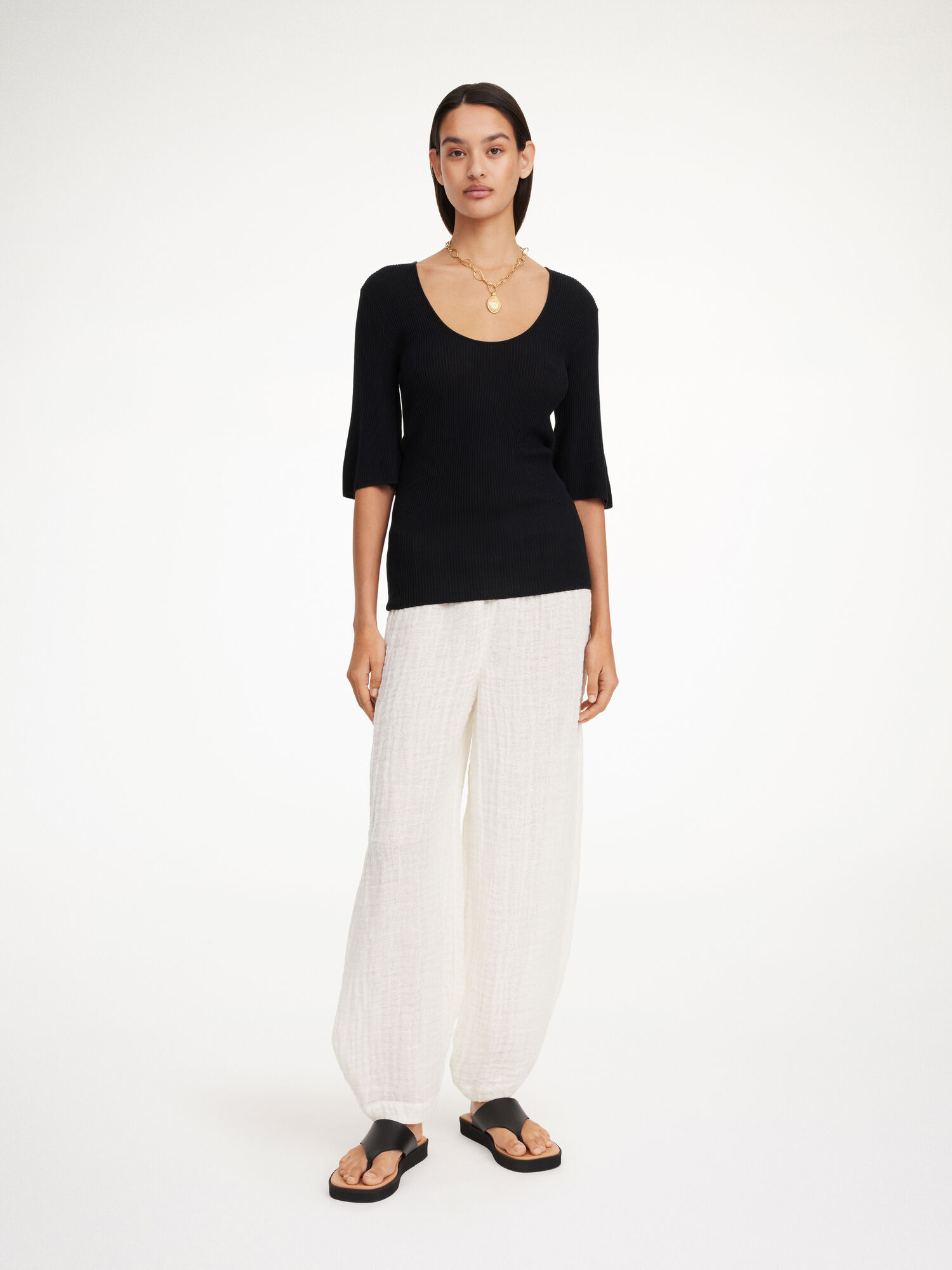 Remona ribbed-knit top