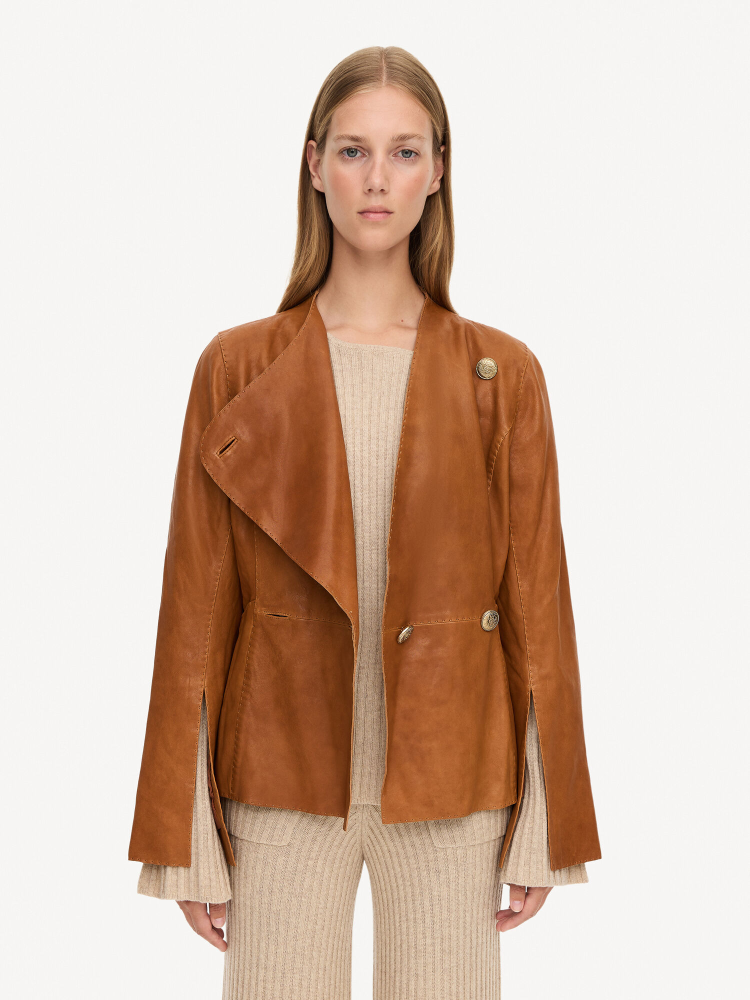 Selmas cropped leather jacket