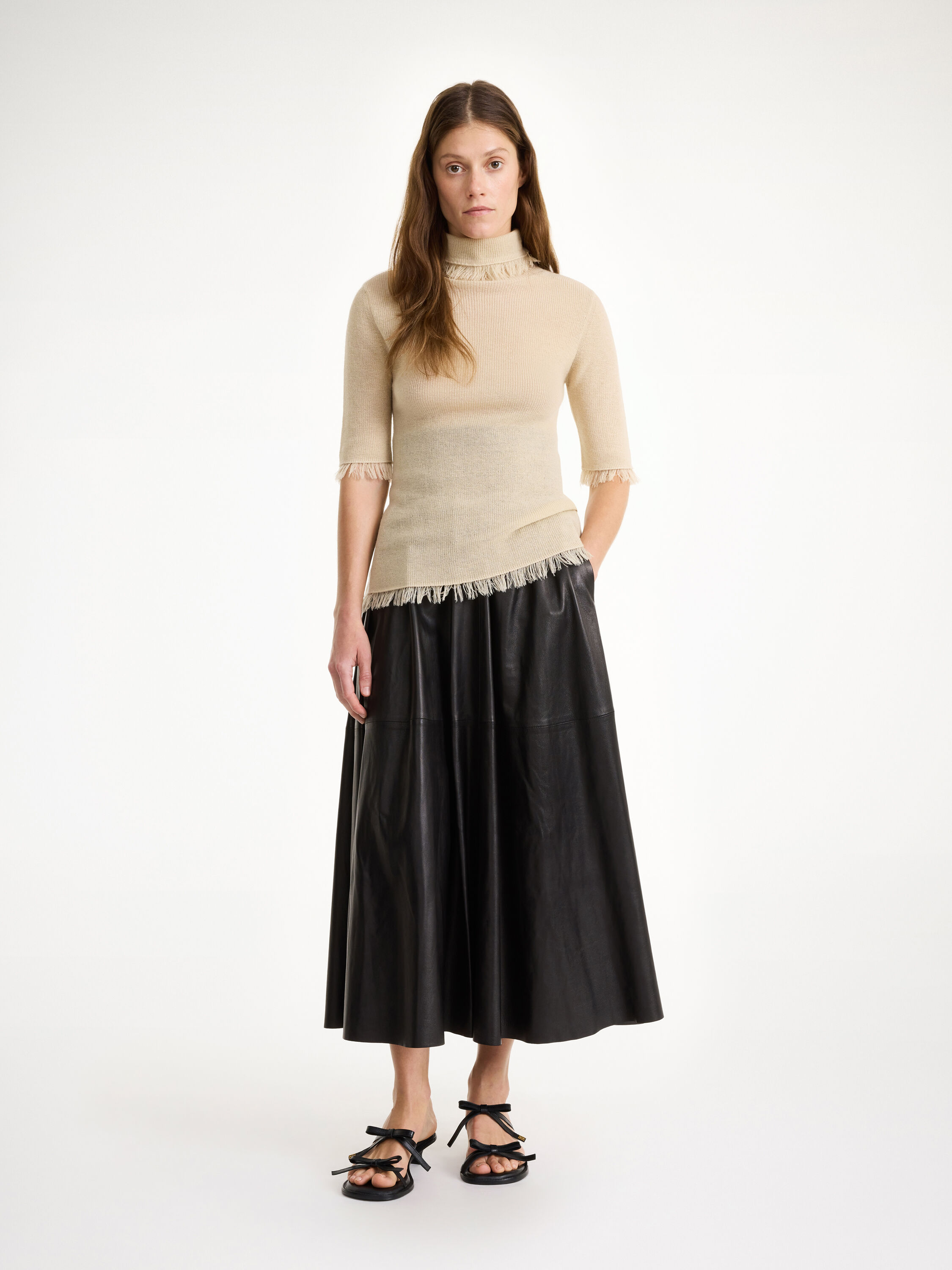 Mivilo midi leather skirt