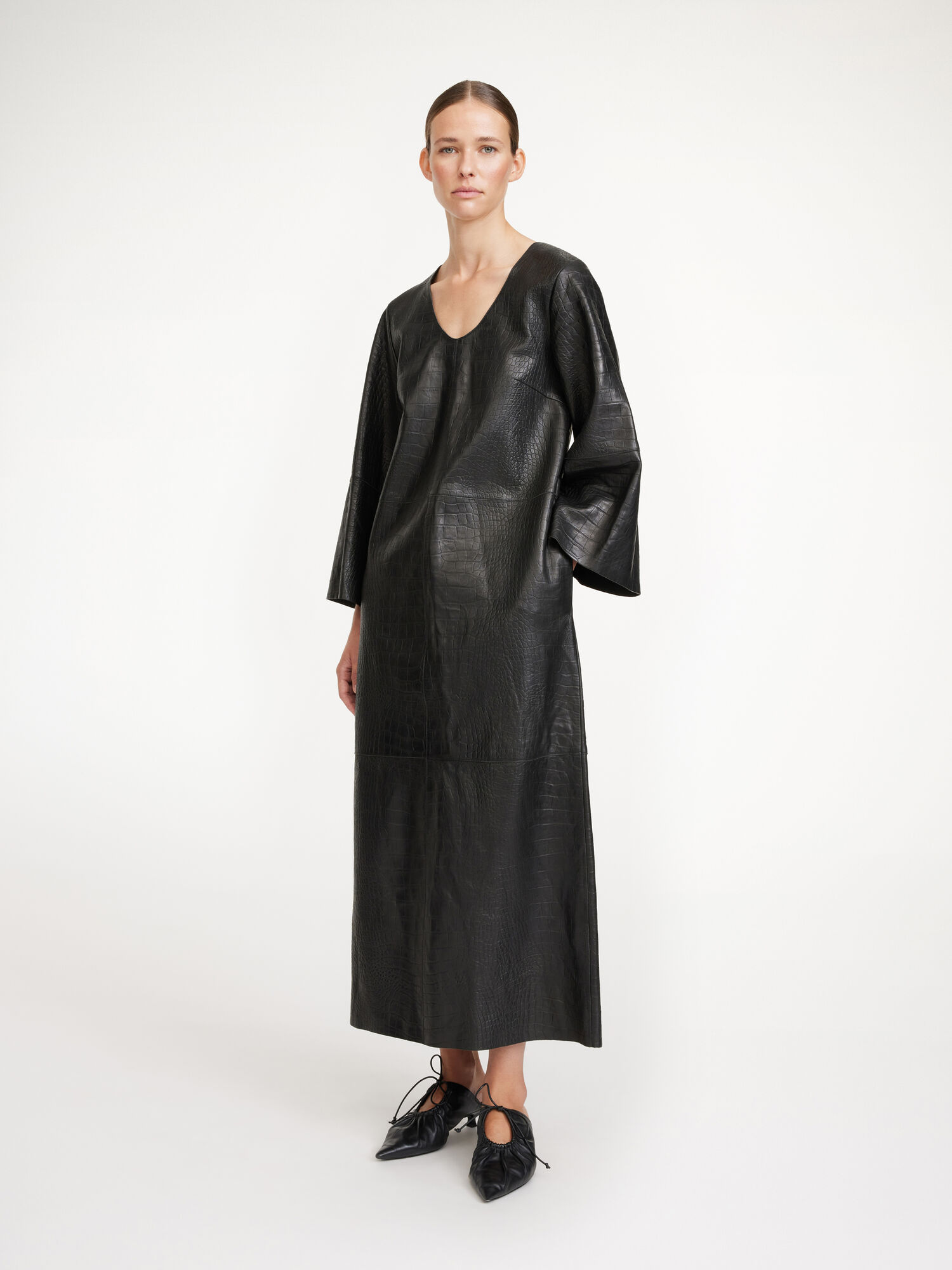 Cebello leather maxi dress