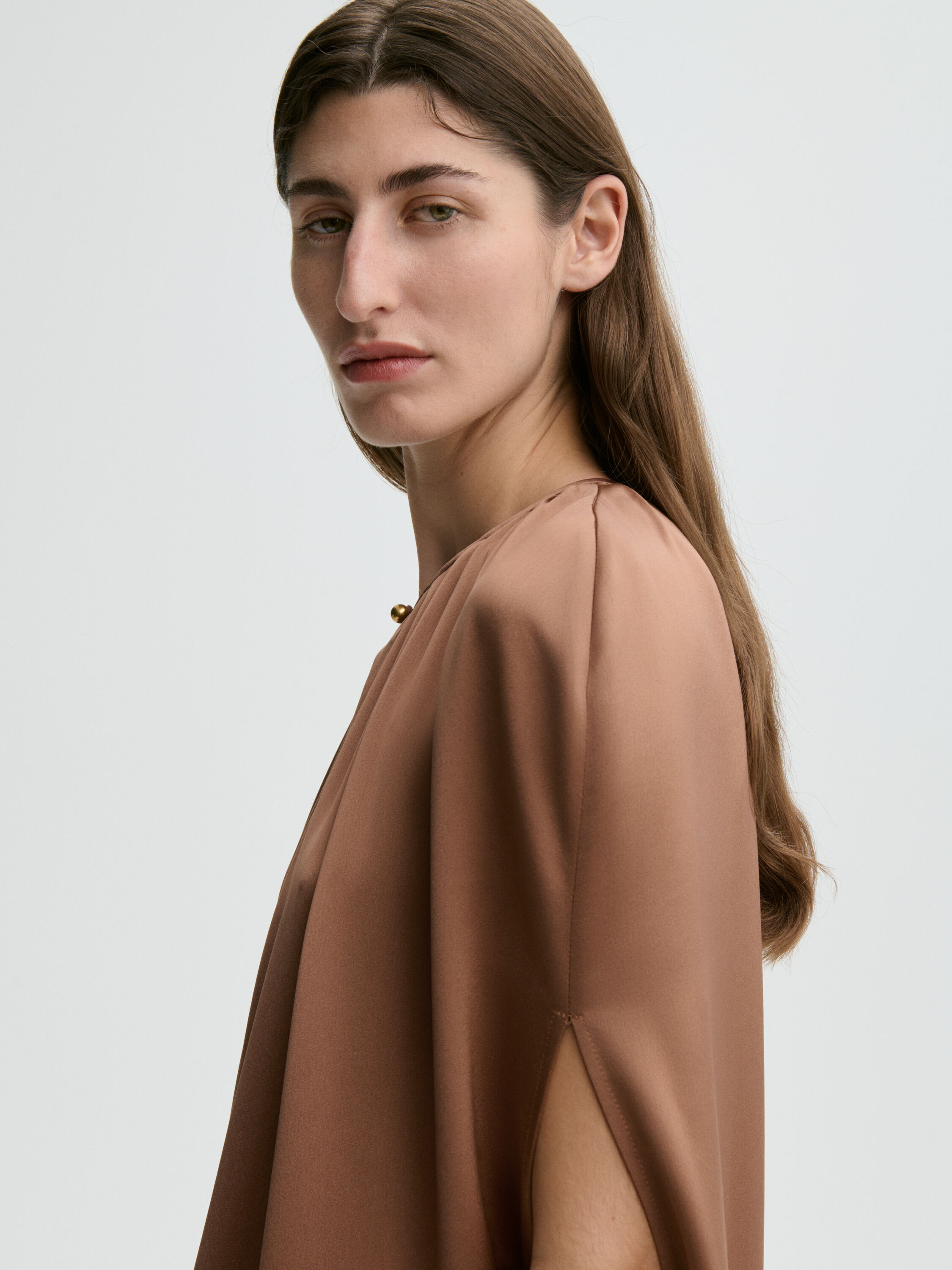 Dallie satin maxi cape