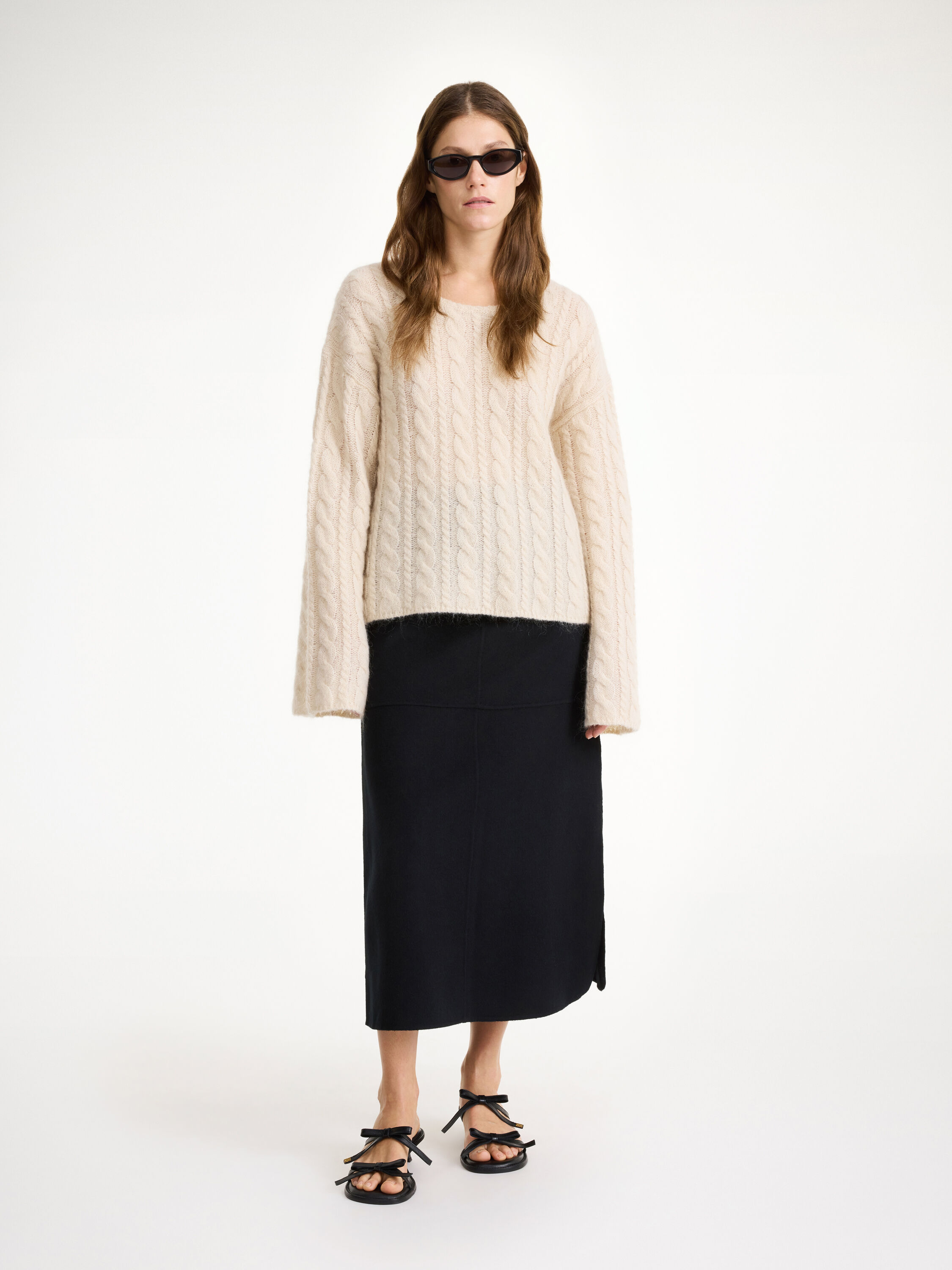 Angello wool midi skirt