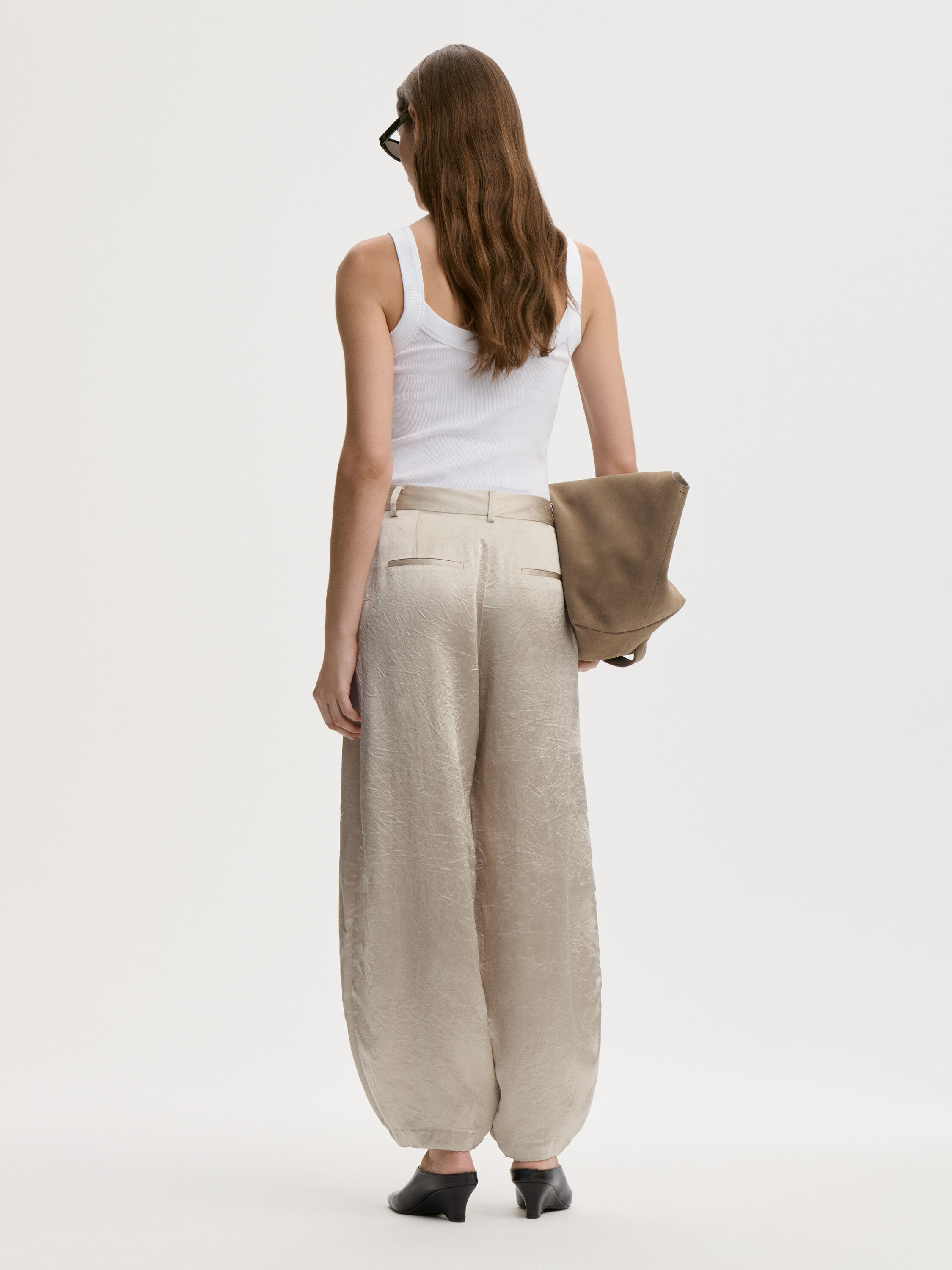 Cassie barrel-leg trousers