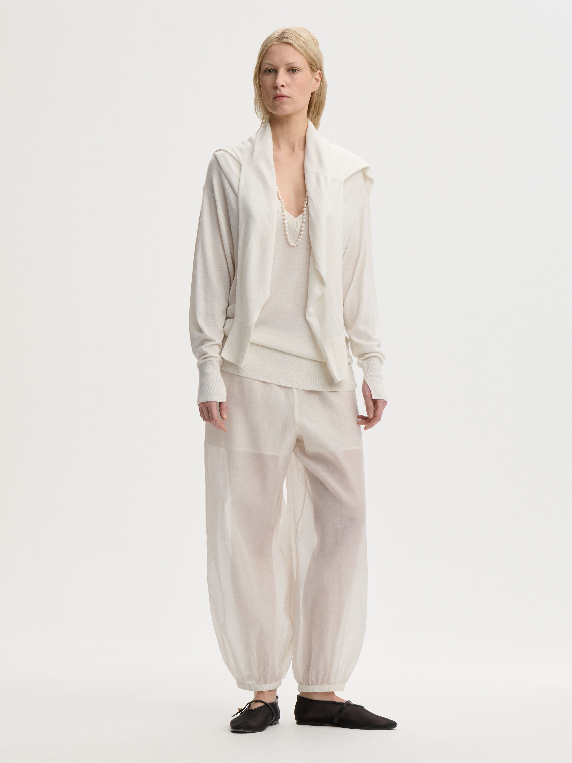 Lumas silk organza trousers