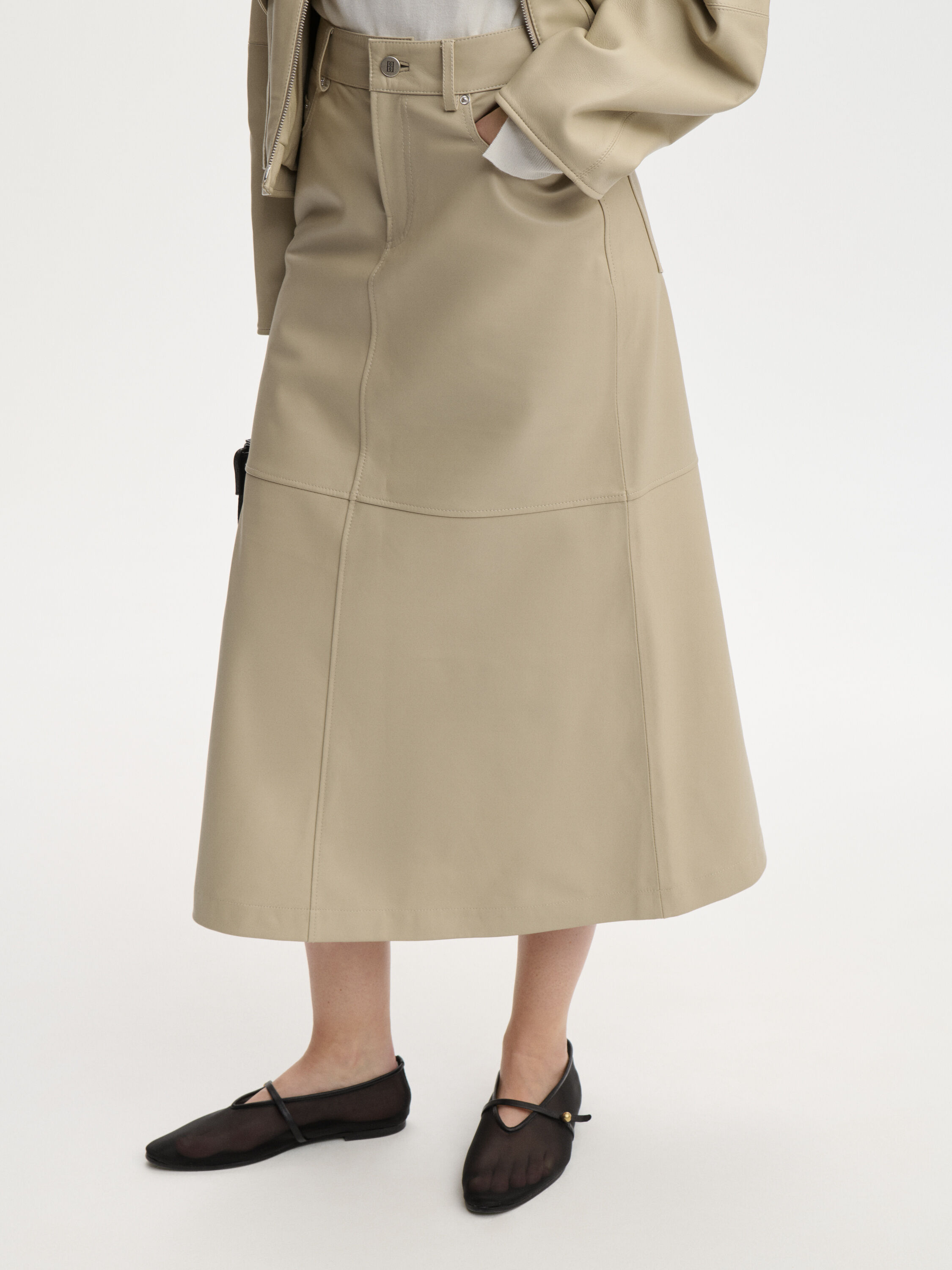Solene leather skirt