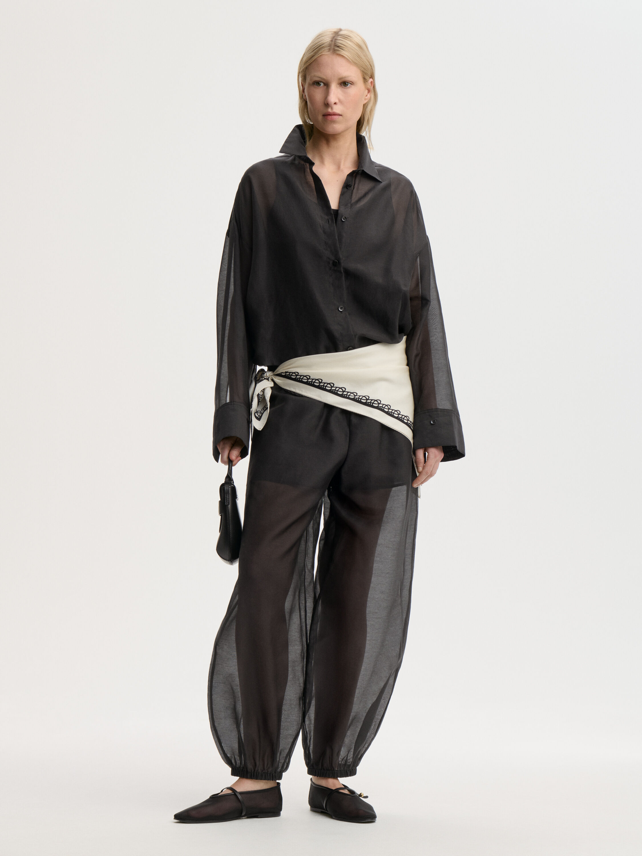 Lumas silk organza trousers