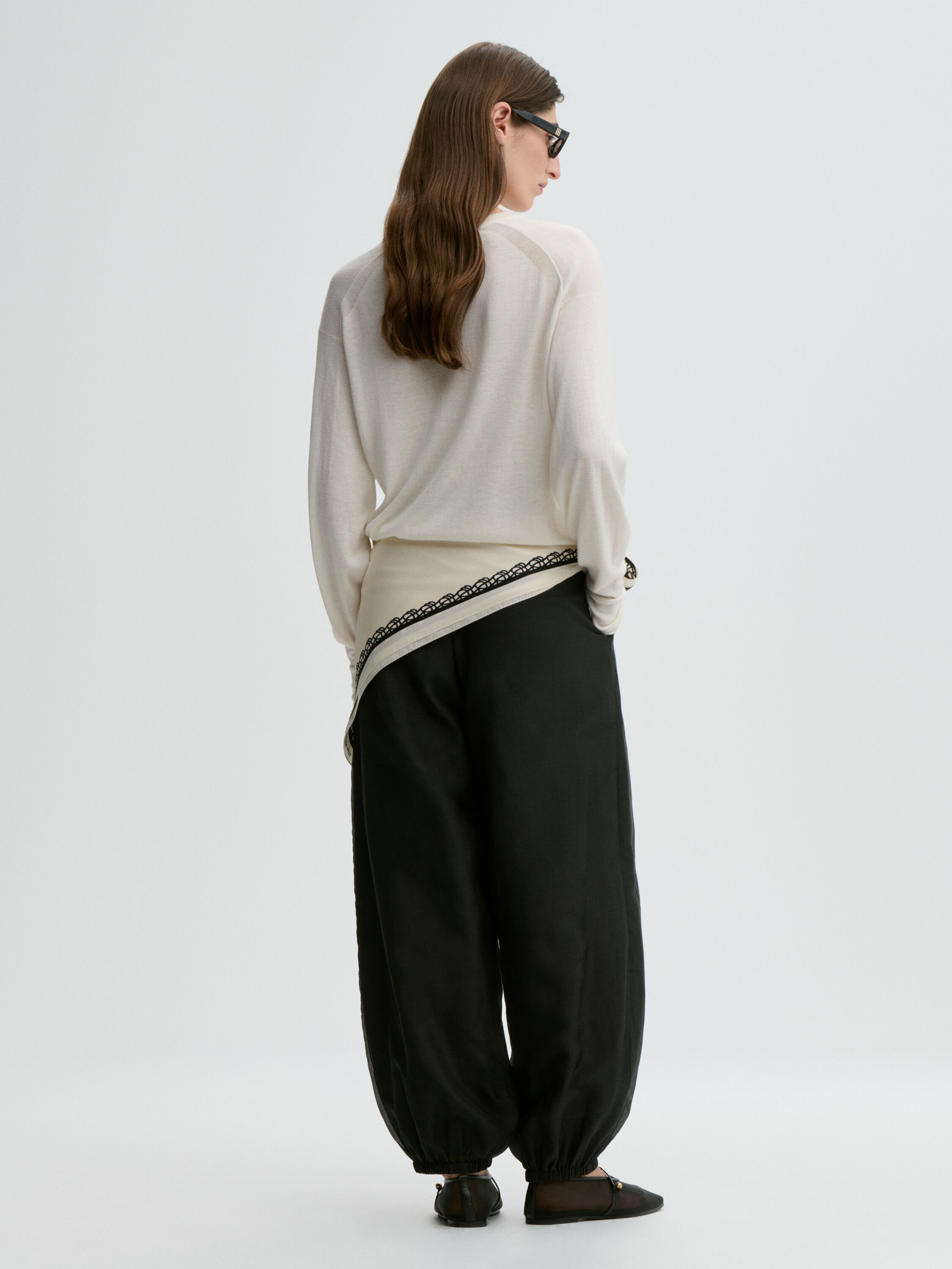 Pantalon en organza de soie Lumas