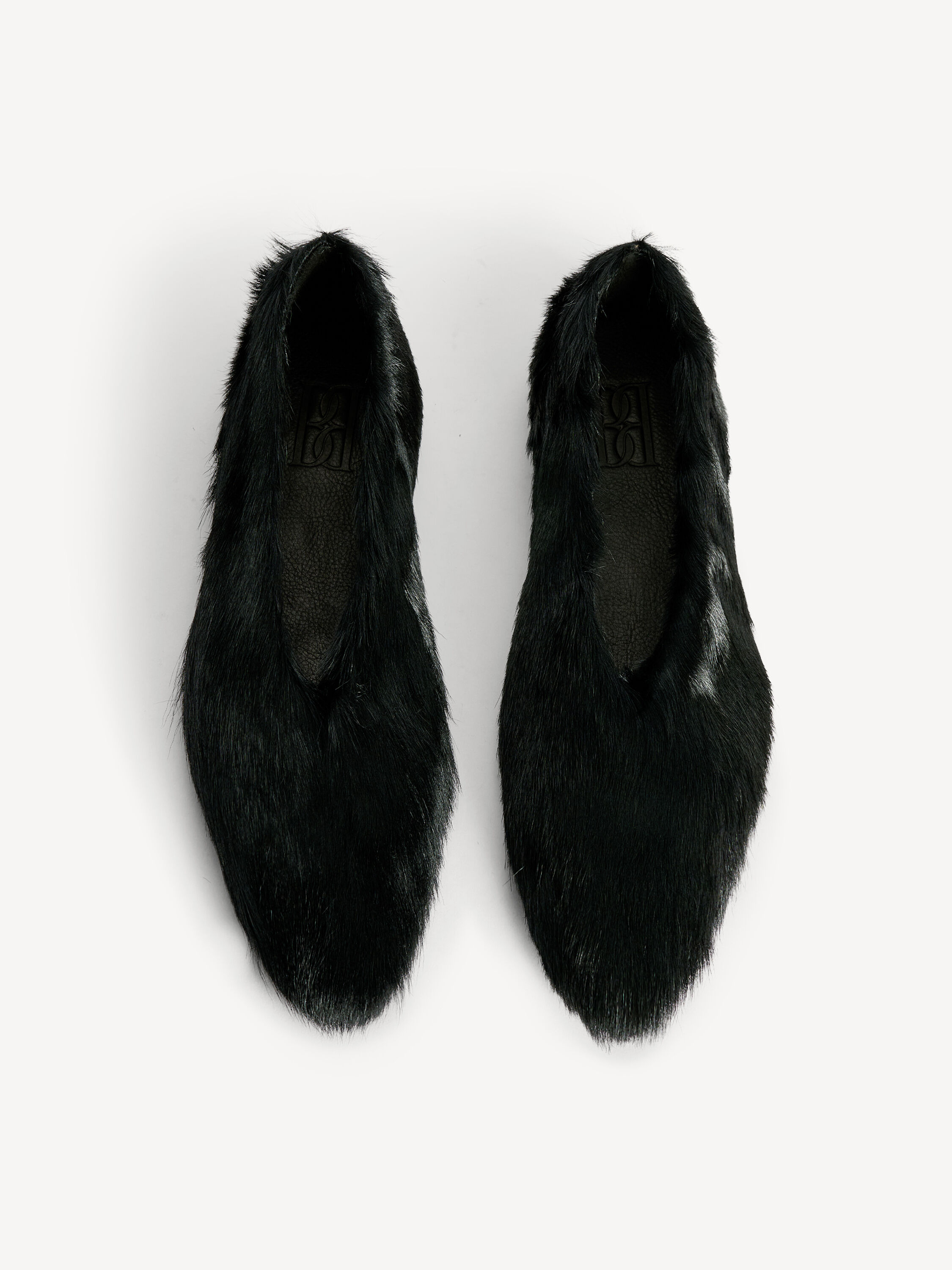 【PORTERNA】Meline Glow Flat Shoes Metallic Lead Ballerinas B&W
