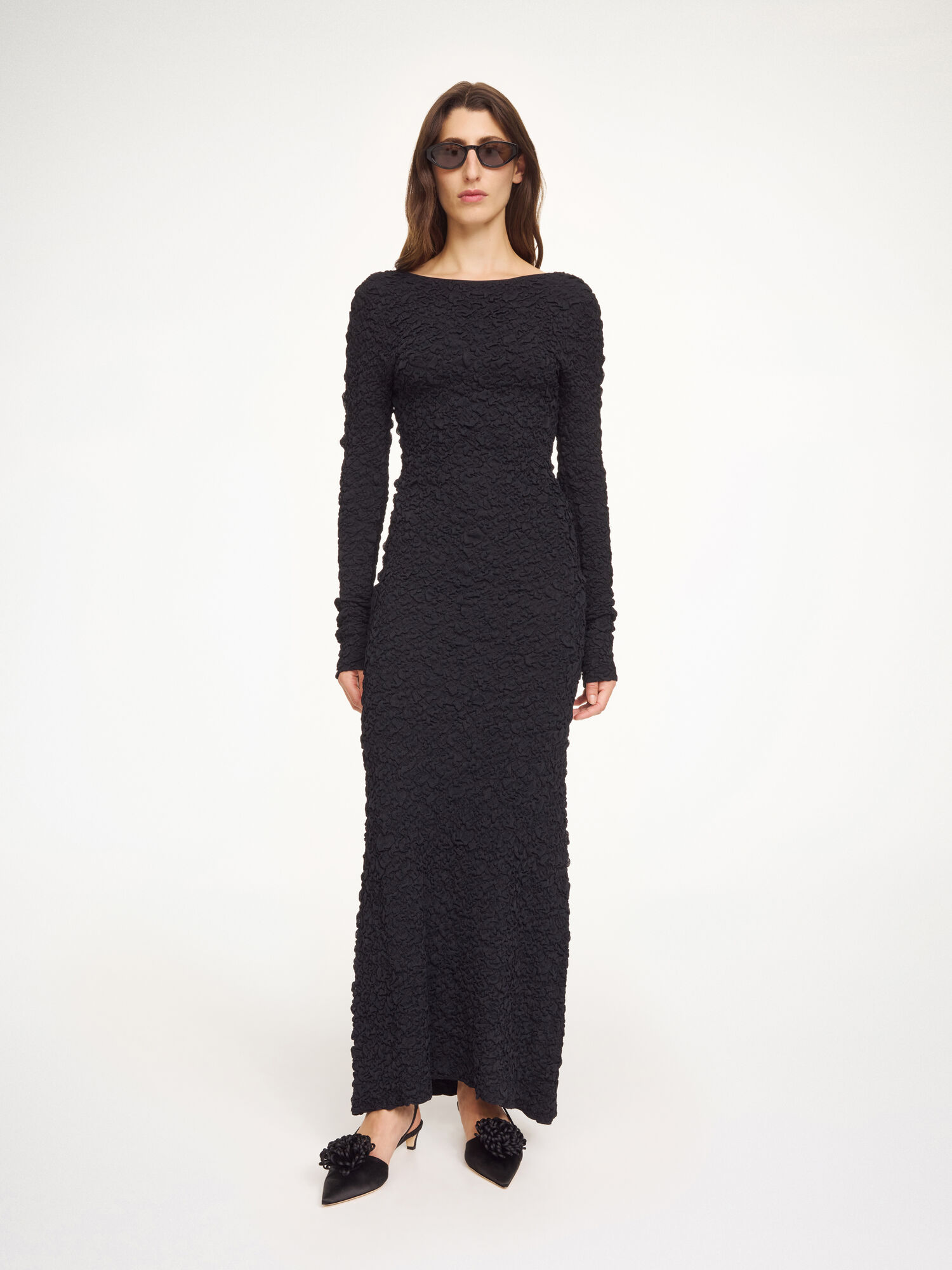 longsleeve brown dress Tierra Brown Lace Long Sleeve Maxi Dress