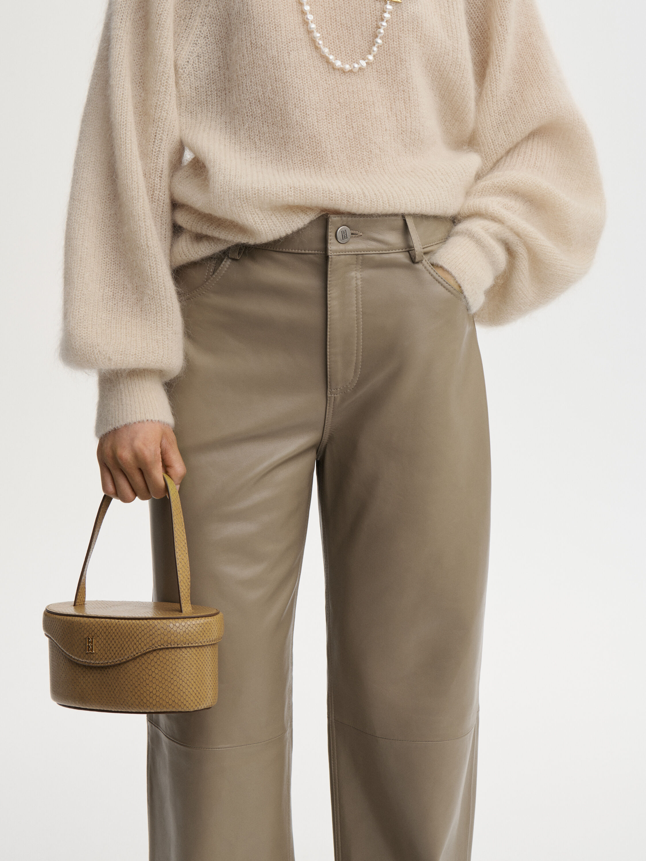 Sandy leather trousers