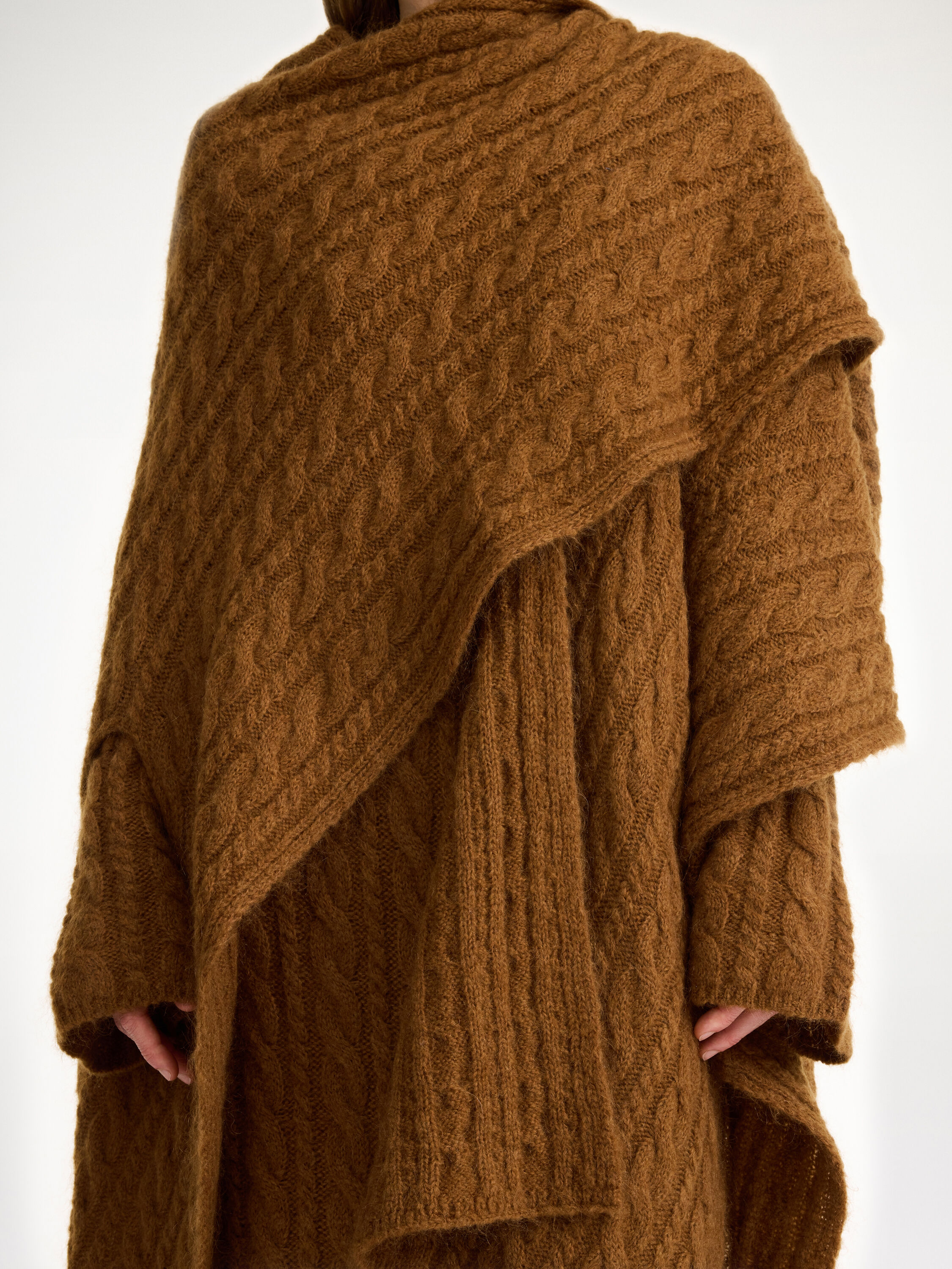 Zaryn cotton blend poncho pullover 2025
